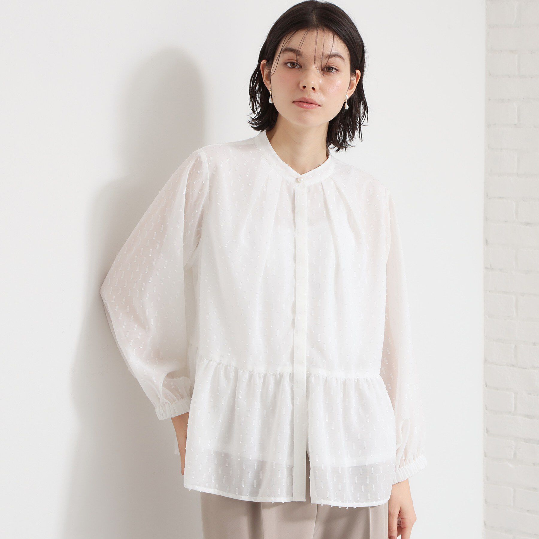 THE SHOP TK「【セレモニーにもカジュアルにも】シフォンジャカードブラウス」|シャツ・ブラウス|