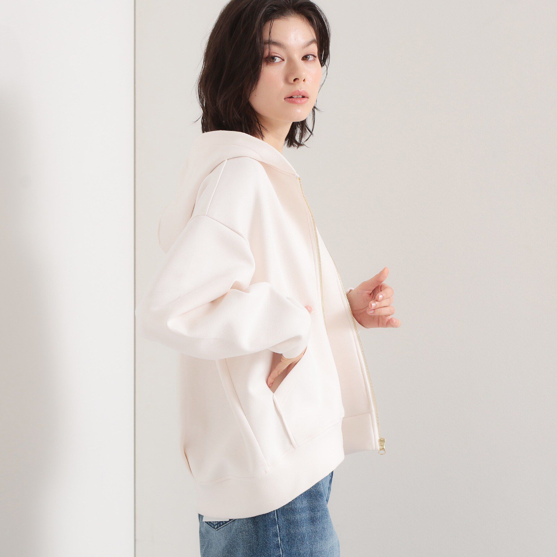 THE SHOP TK「ダンボールジップパーカ」|カーディガン|