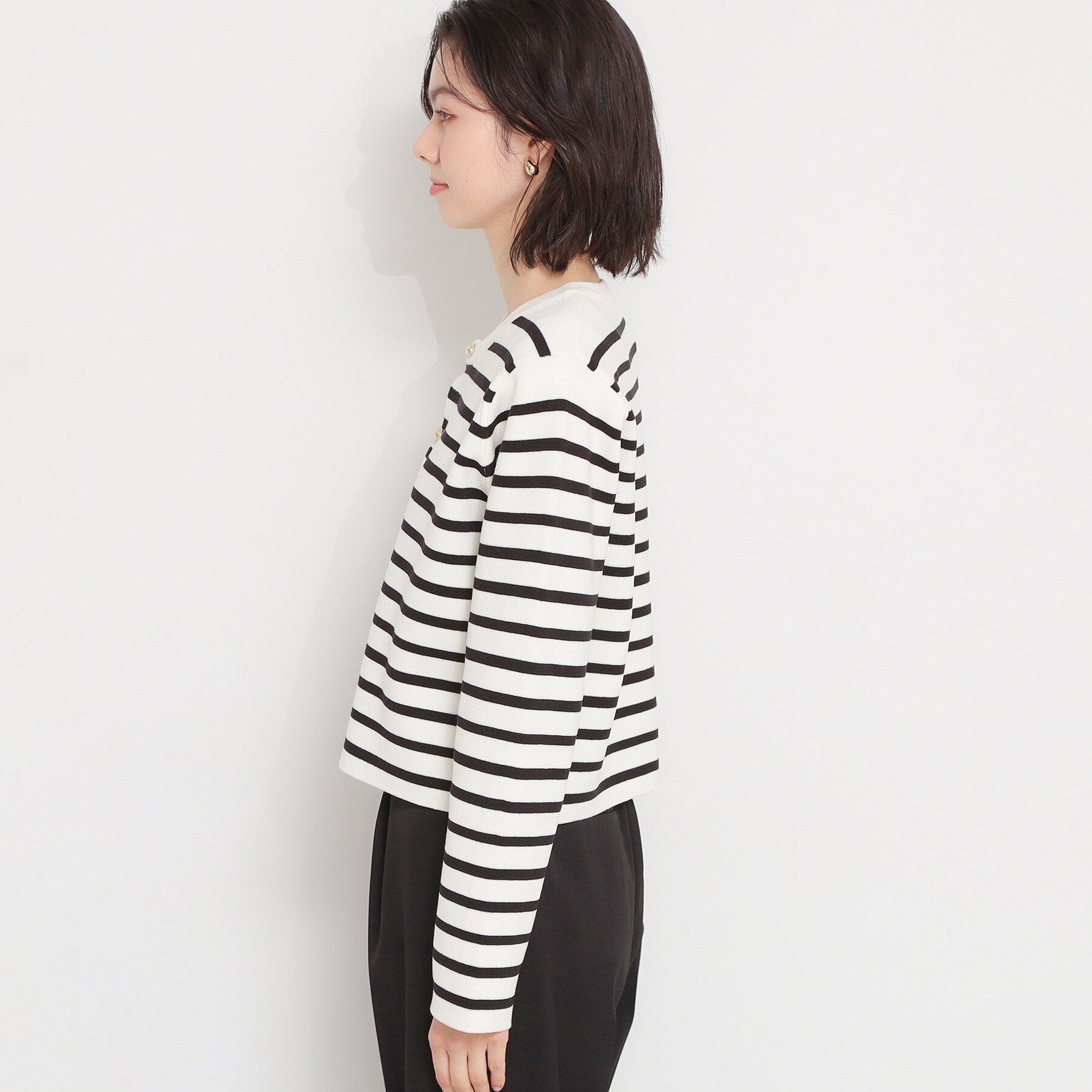 THE SHOP TK「ハーフミラノカーデ」|カーディガン|