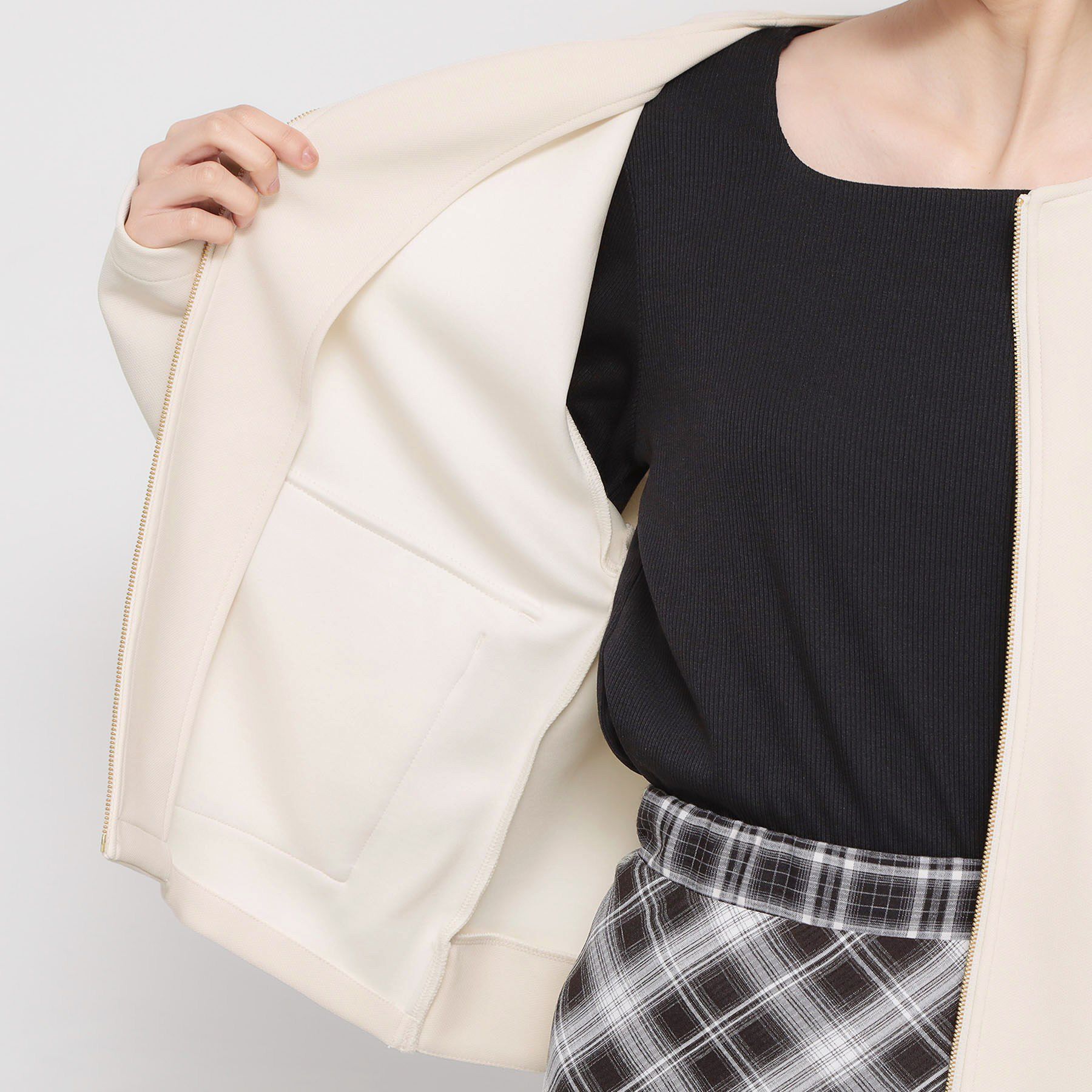 THE SHOP TK「【オンオフ問わず活躍】ダンボールカルゼジャケット」|ノーカラージャケット|