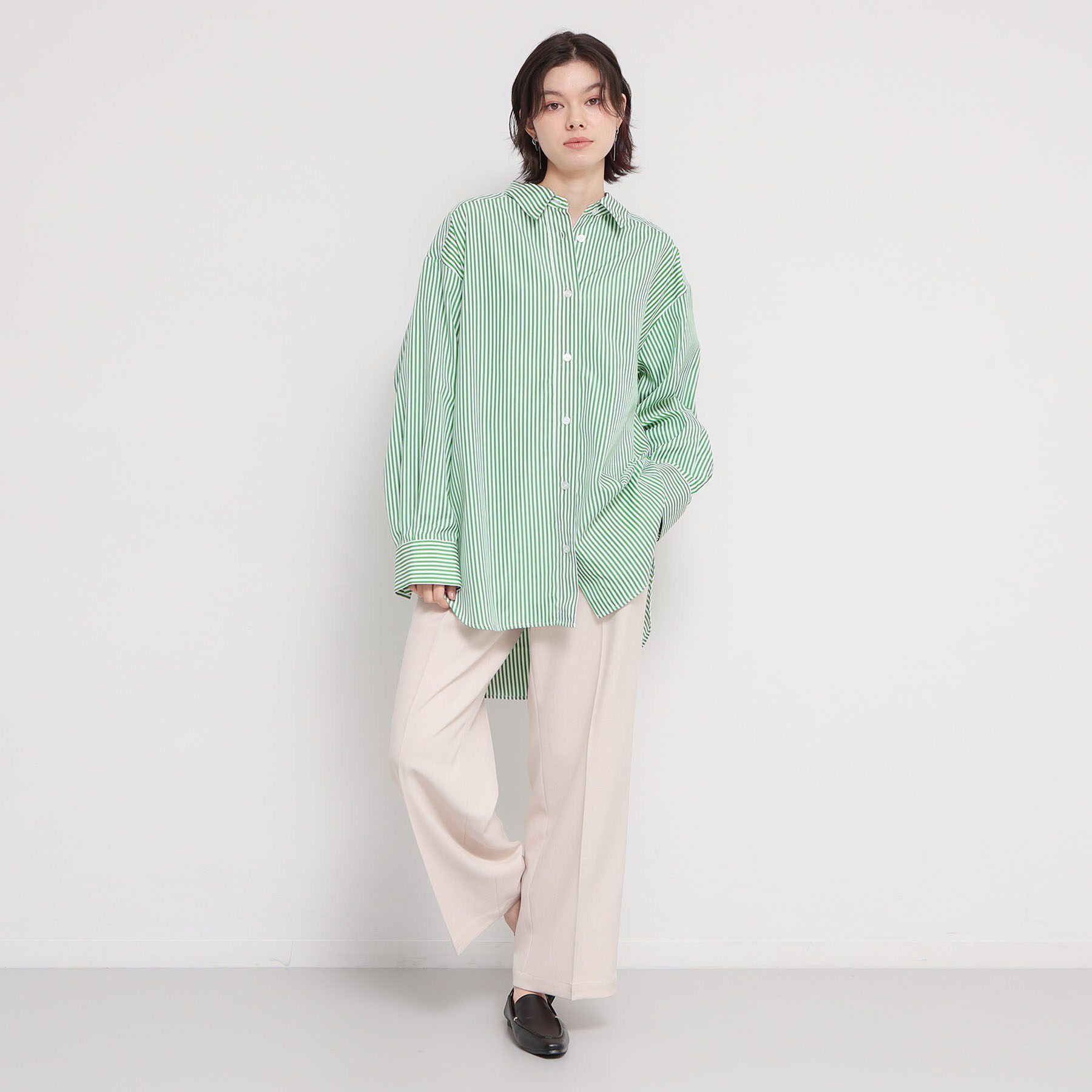 THE SHOP TK「ゆったりシルエットで体型カバー ロングシャツ」|シャツ・ブラウス|