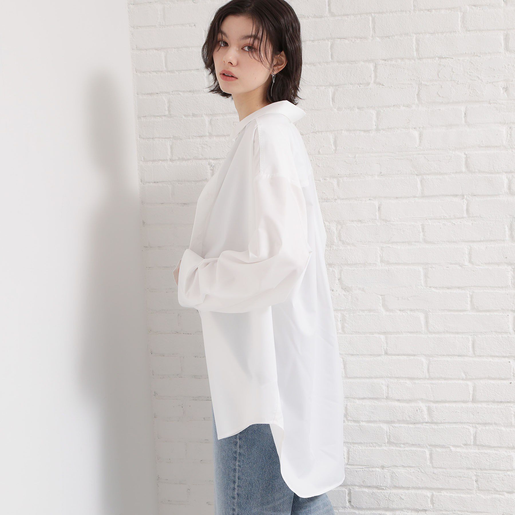 THE SHOP TK「ゆったりシルエットで体型カバー ロングシャツ」|シャツ・ブラウス|