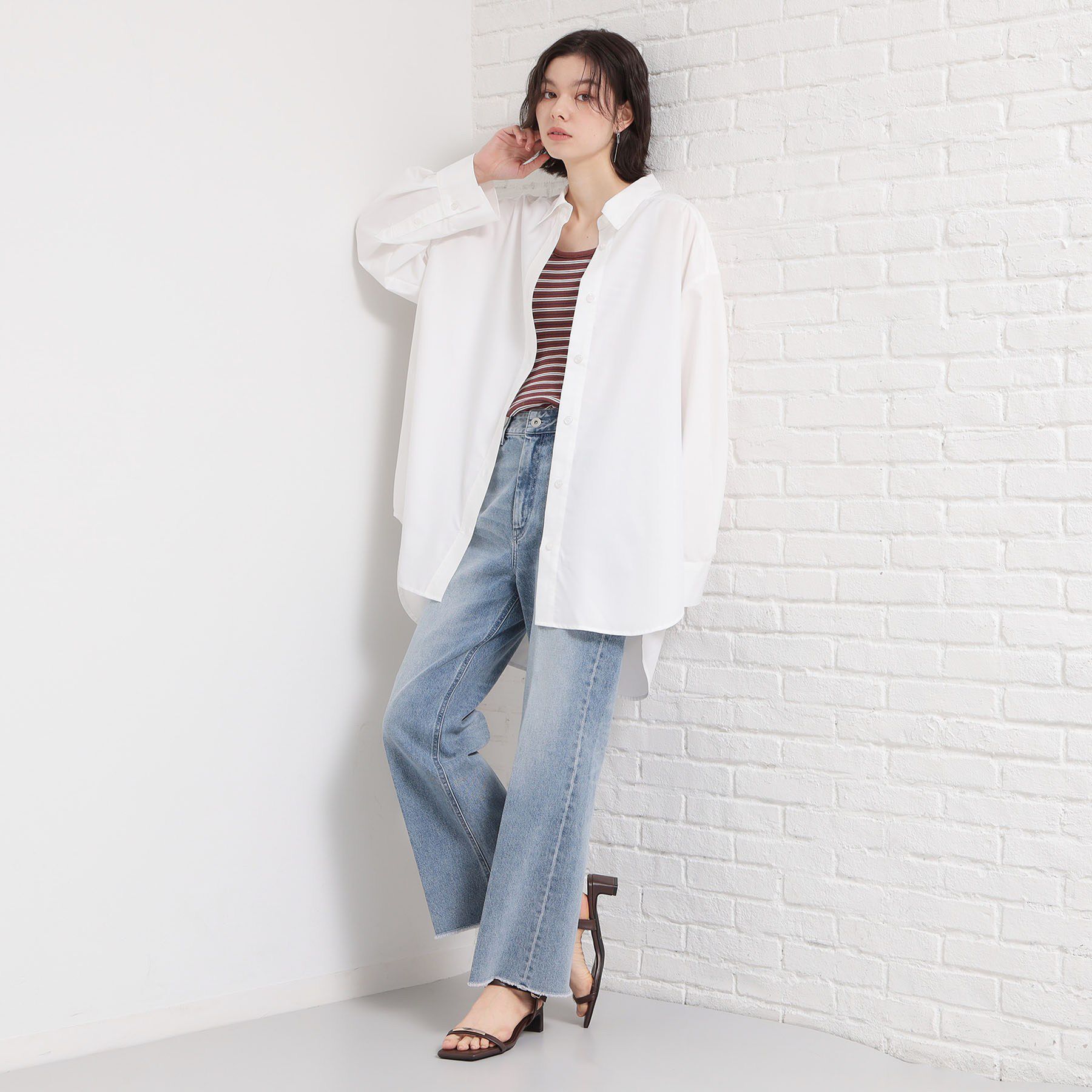 THE SHOP TK「ゆったりシルエットで体型カバー ロングシャツ」|シャツ・ブラウス|