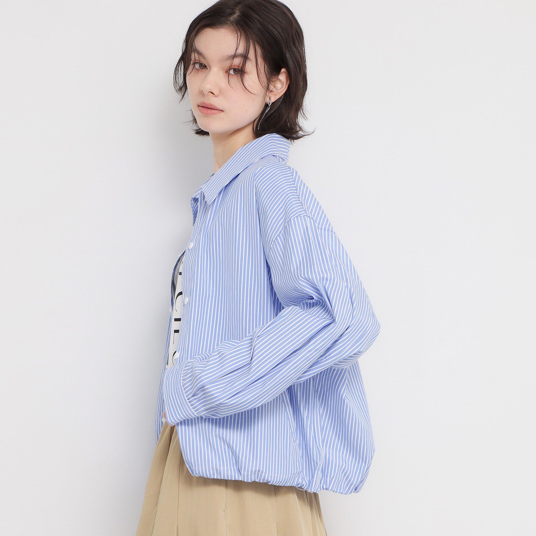 THE SHOP TK「ショート丈シャツブルゾン」|ブルゾン・スタジャン|