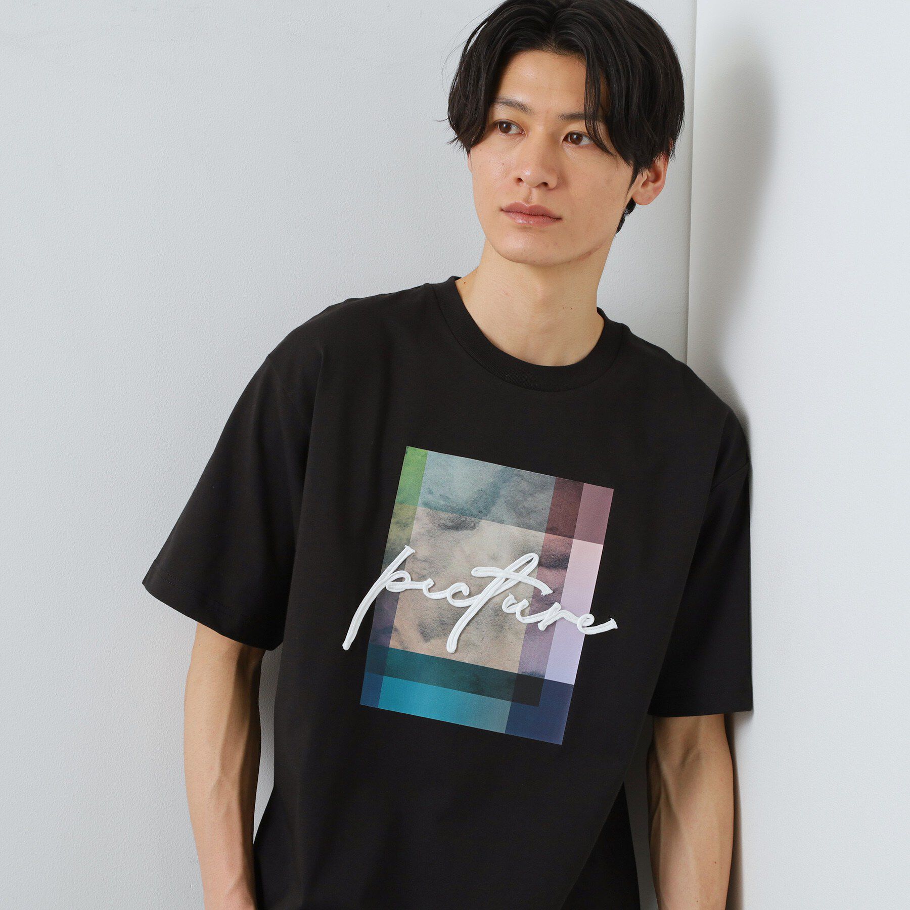 THE SHOP TK「コード刺繍 半袖Tシャツ 洗濯機OK」|Tシャツ・カットソー|ブラック(019)