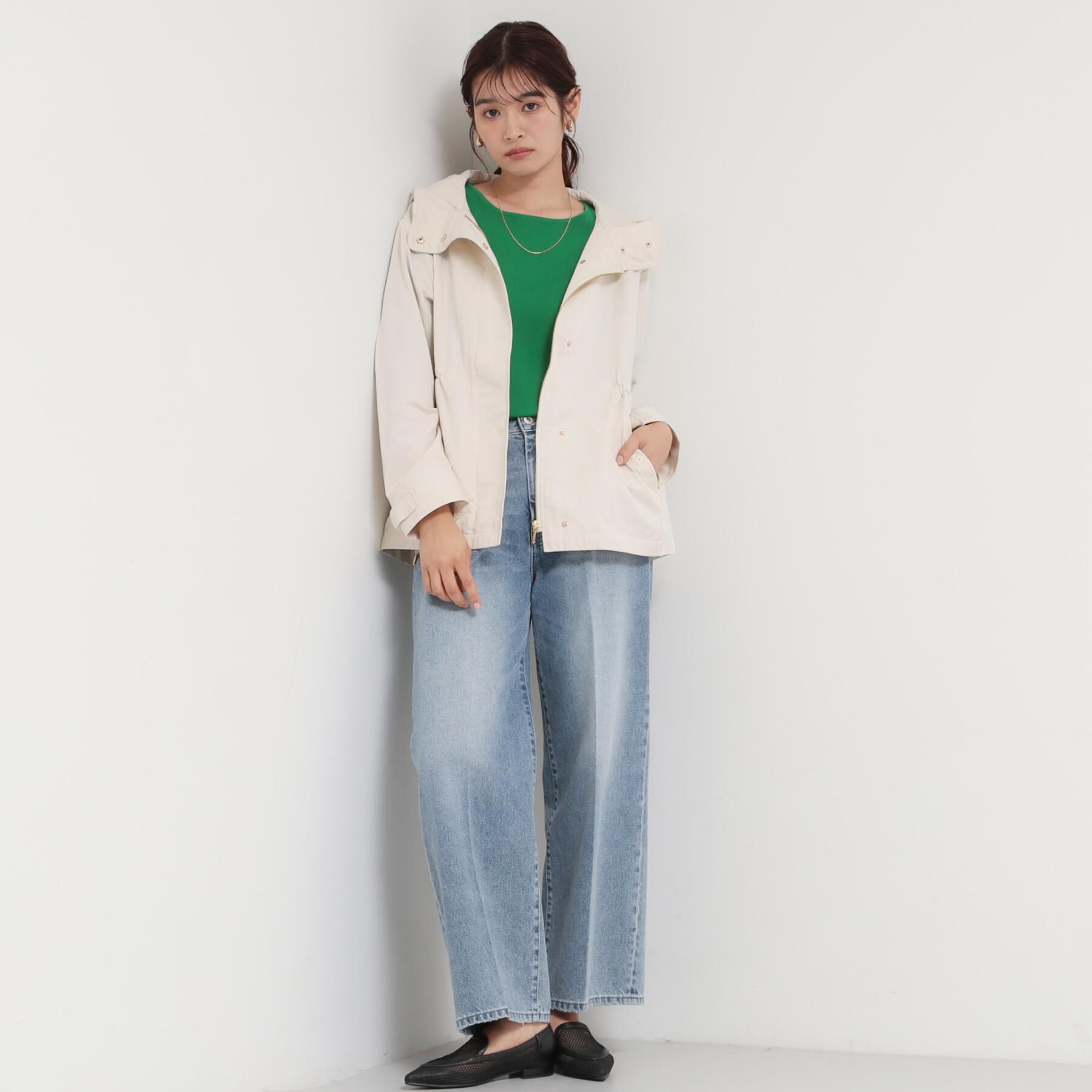 THE SHOP TK「【ウエスト調節可能ですっきり見え】フーデットブルゾン/洗える」|ブルゾン・スタジャン|