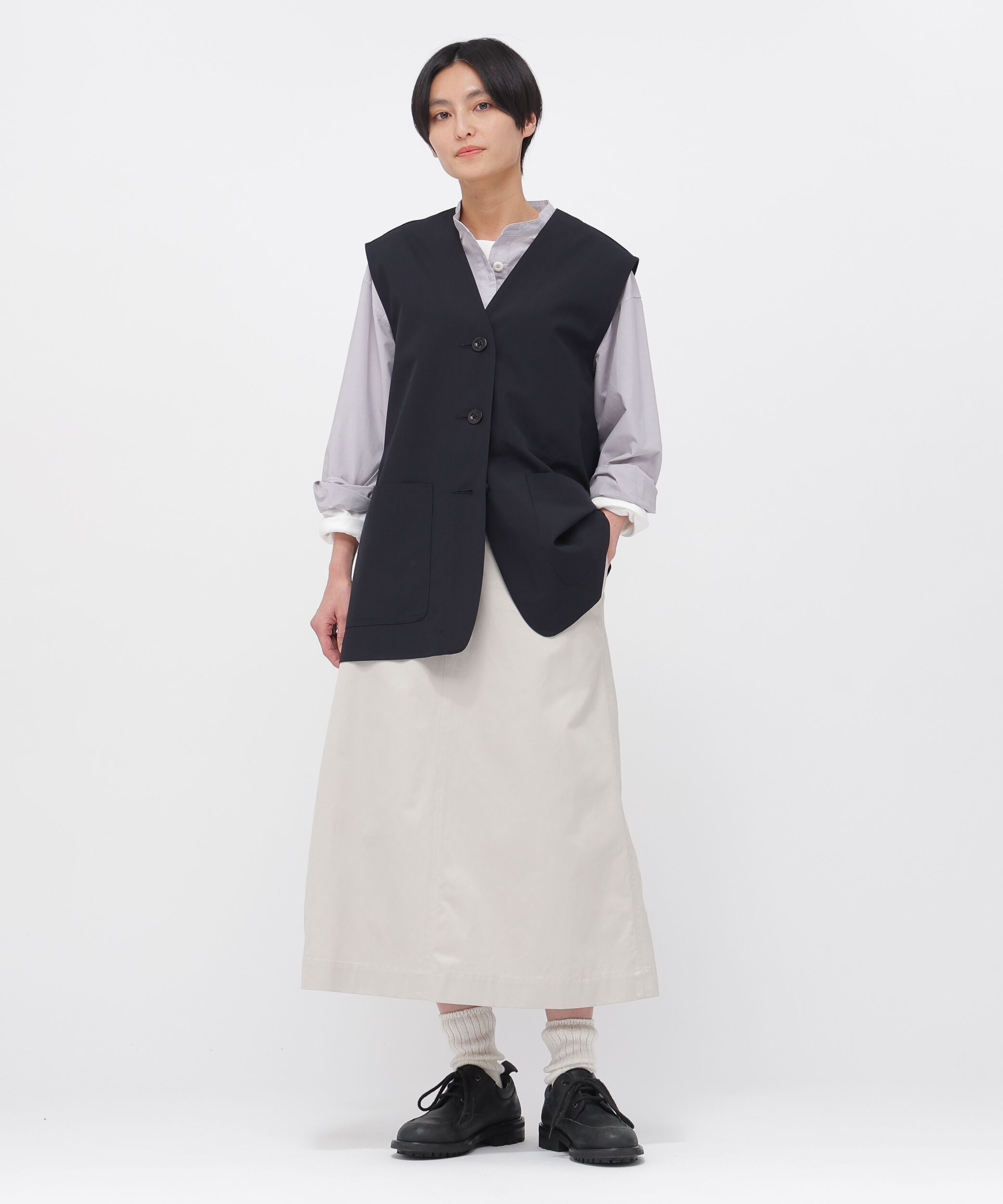 MHL.「UNIFORM WOOL POLYESTER BLOUSON」|ブルゾン・スタジャン|