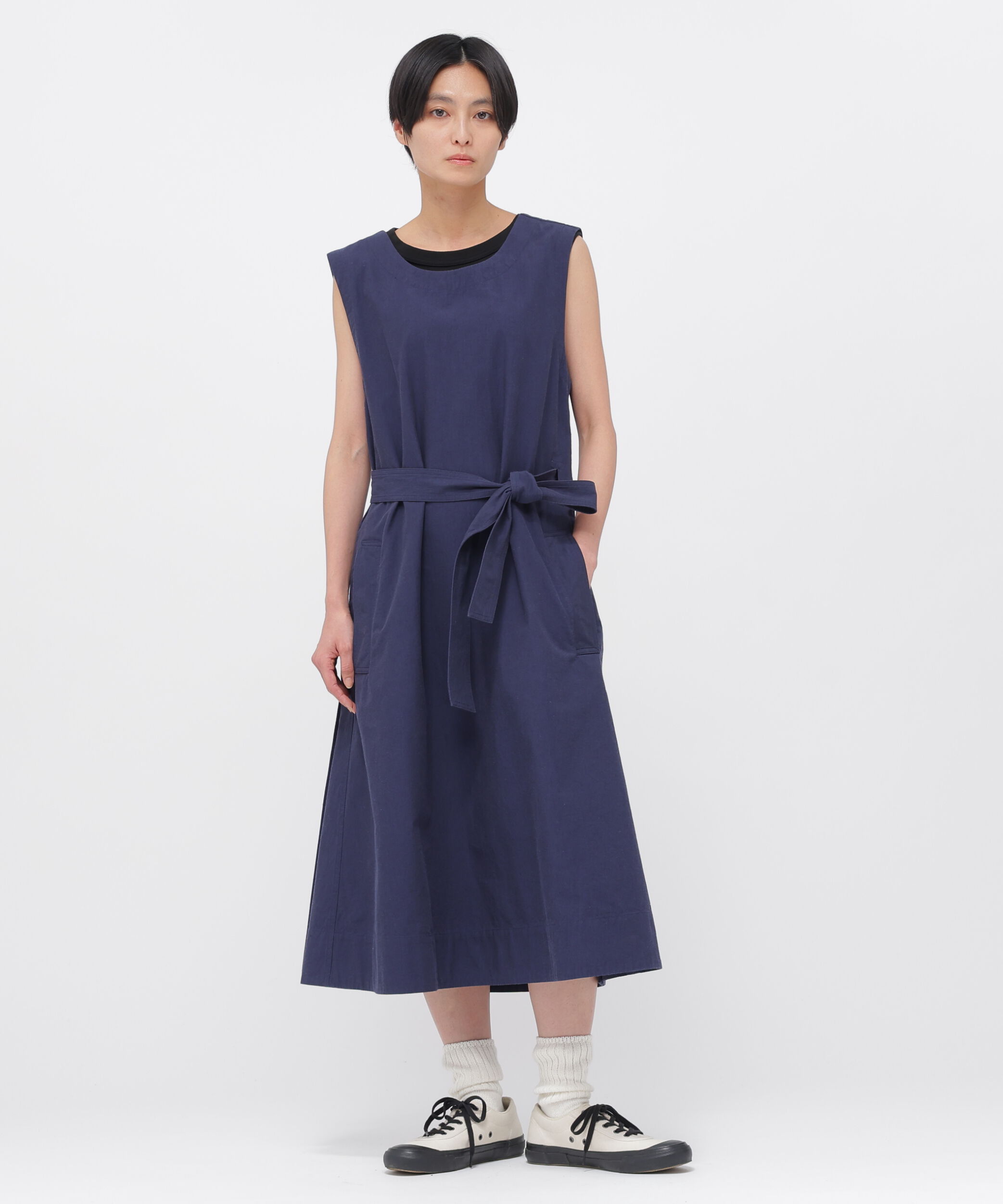MHL.「CRISP COTTON CHAMBRAY DRESS」|ワンピース|NAVY