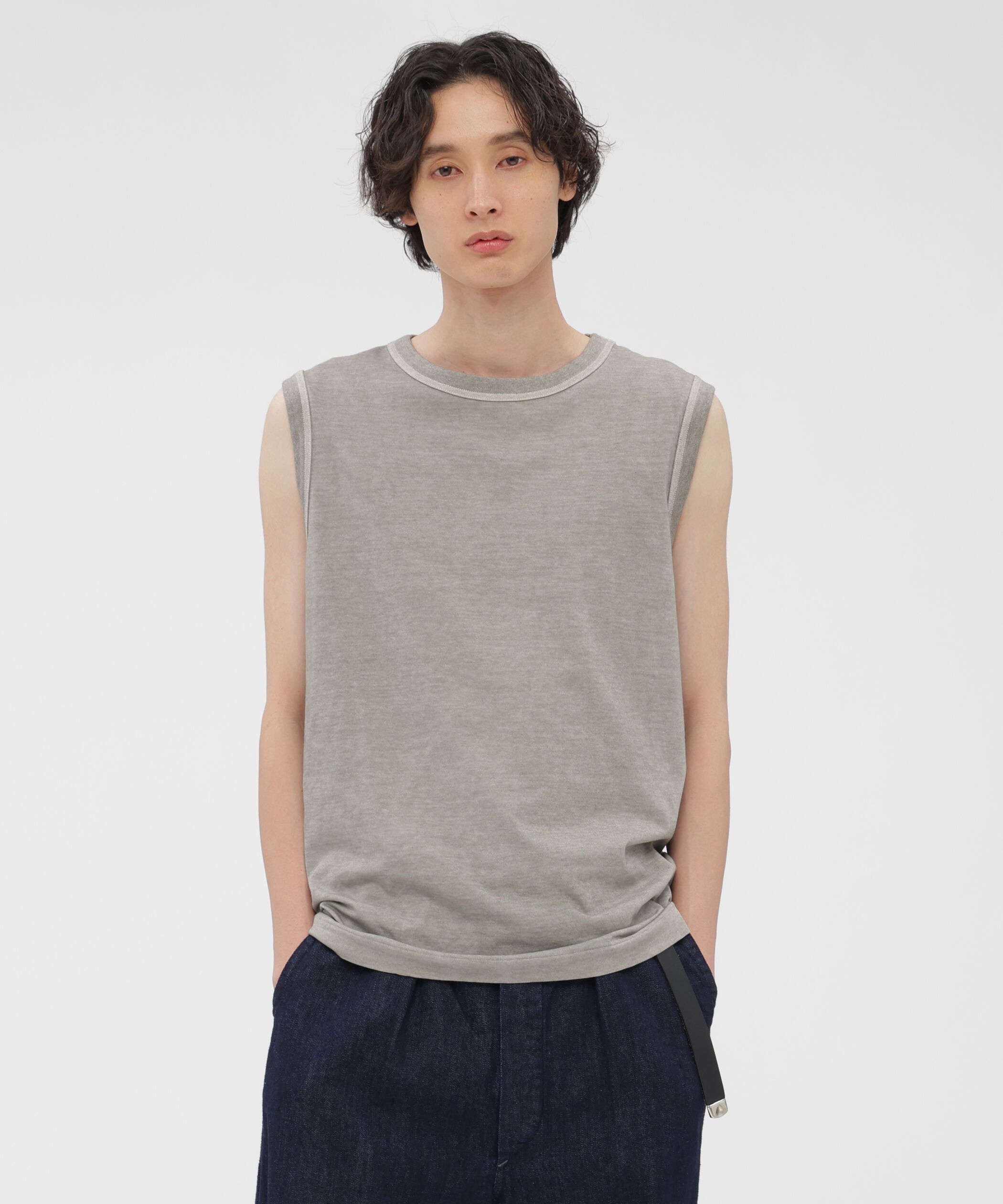 MHL.「GARMENT DYE BASIC JERSEY TOP」|Tシャツ・カットソー|GREY