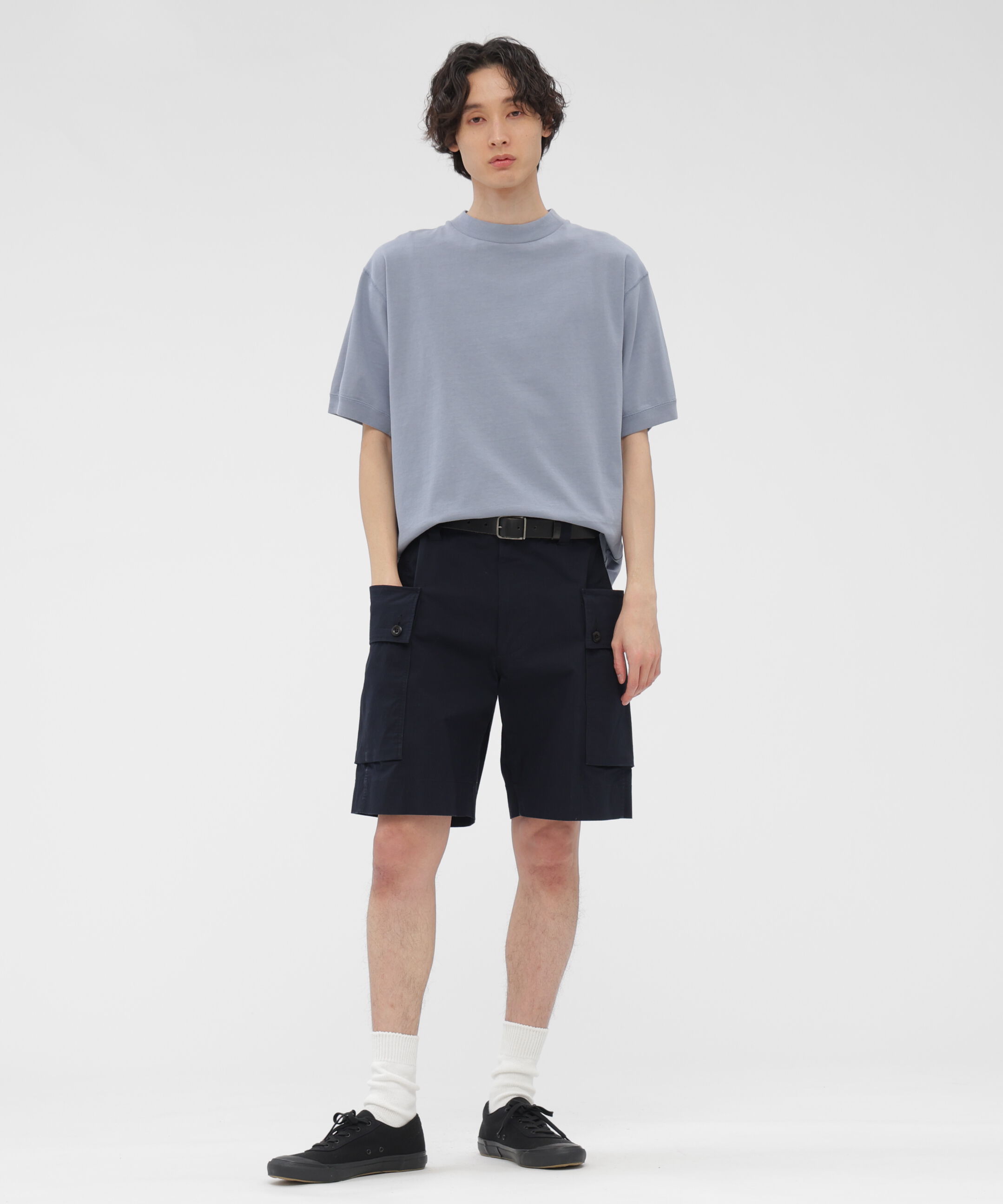 MHL.「GARMENT DYED TOUGH COTTON LINEN JERSEY TOP」|Tシャツ・カットソー|