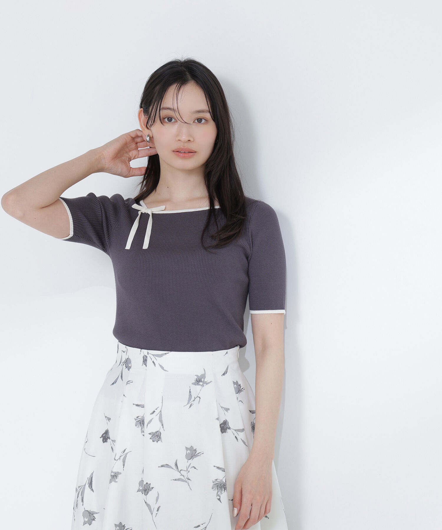  「リボンパイピングニット」|ニット・セーター|