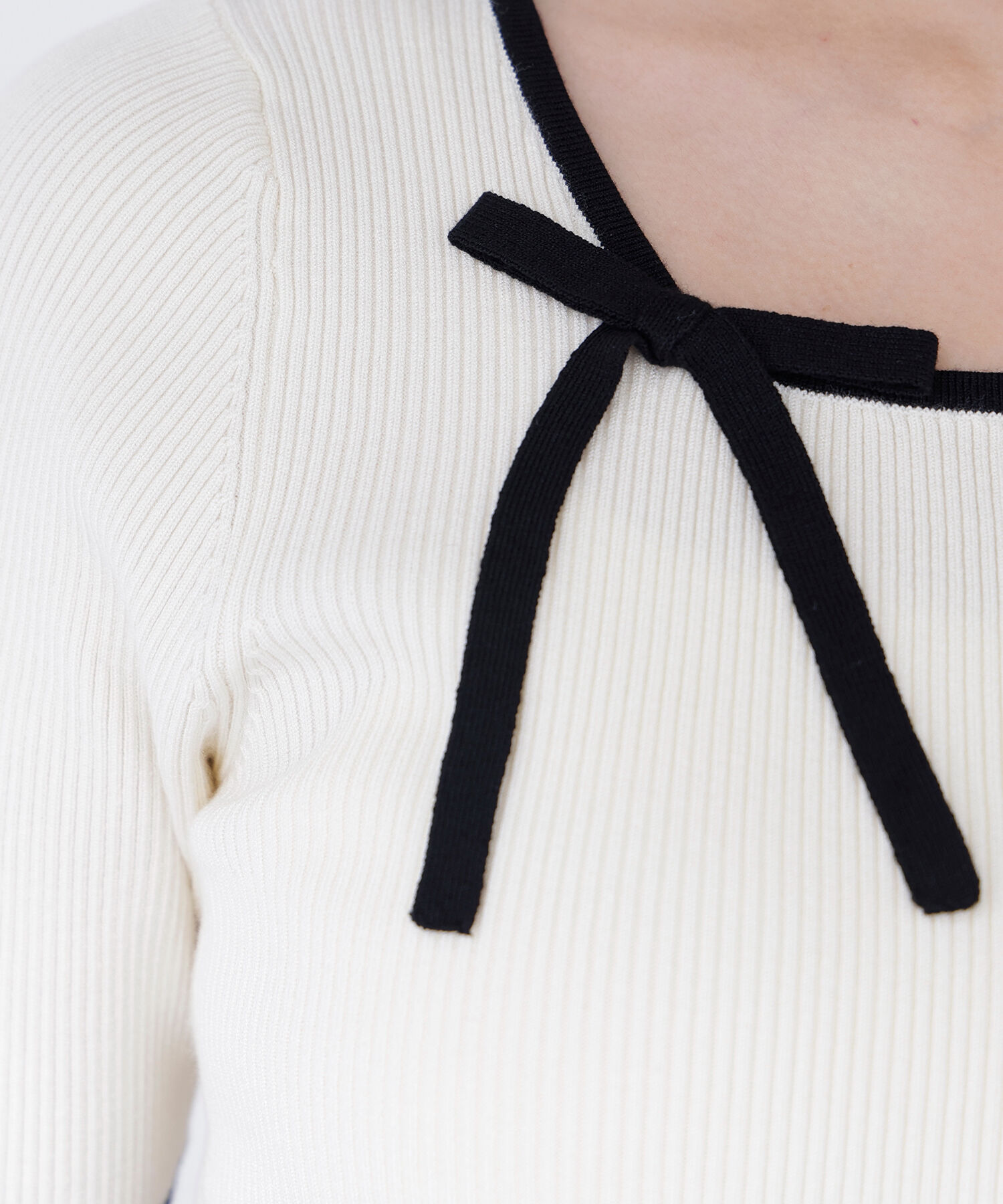  「リボンパイピングニット」|ニット・セーター|