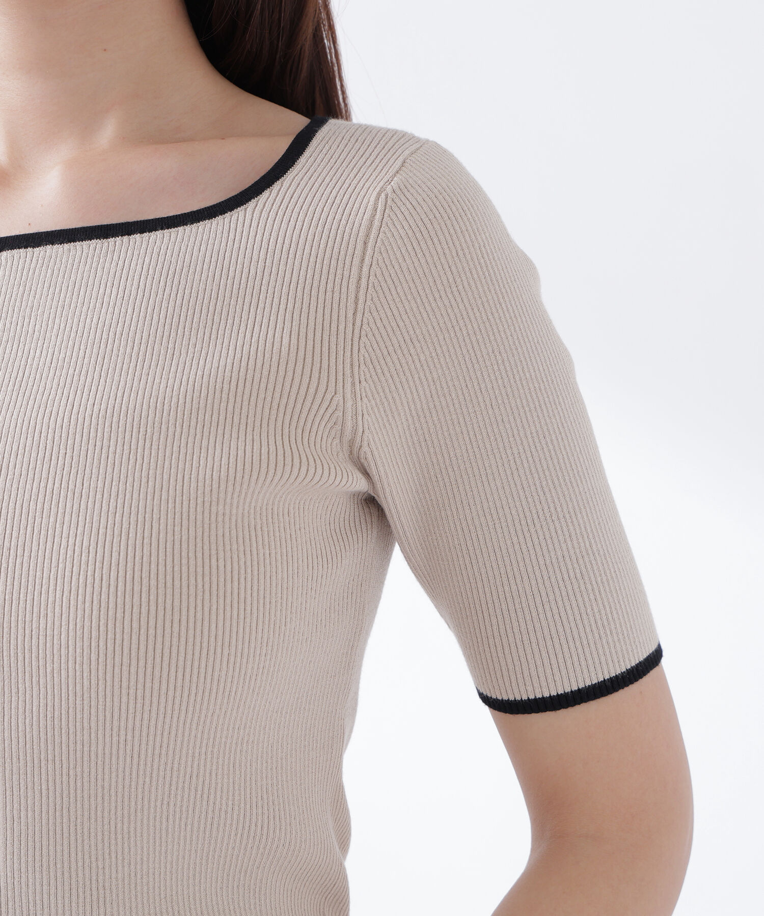  「リボンパイピングニット」|ニット・セーター|