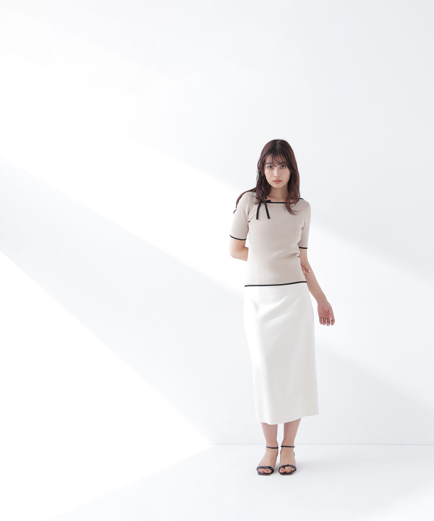  「リボンパイピングニット」|ニット・セーター|