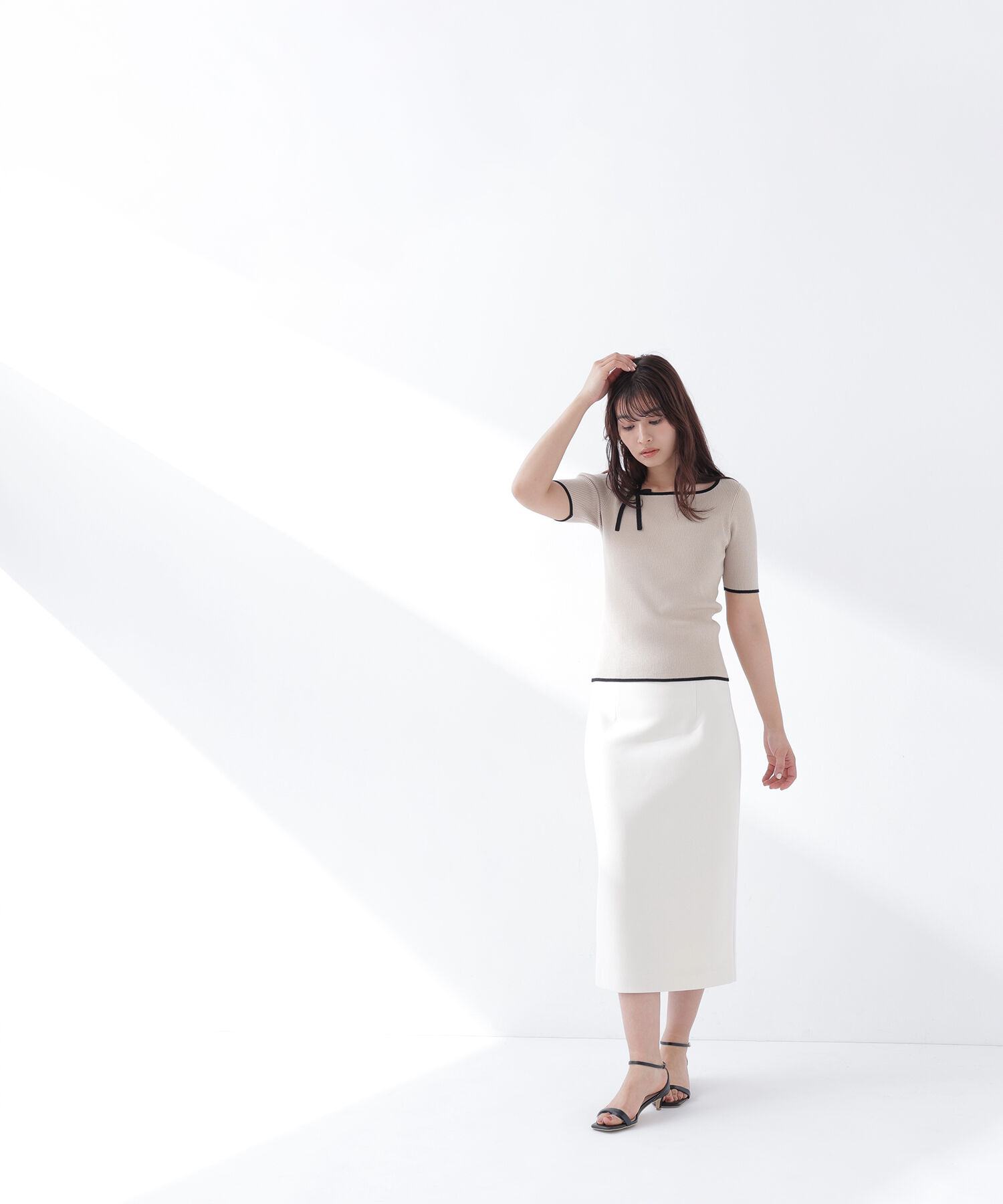  「リボンパイピングニット」|ニット・セーター|