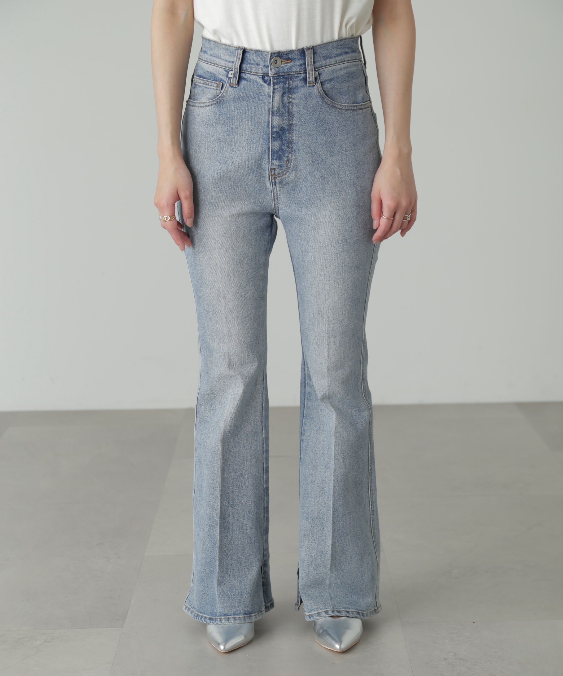  「[低身長サイズ/Sシリーズ]内スリットベルボトムデニムパンツ」|その他|ライトインデ 2