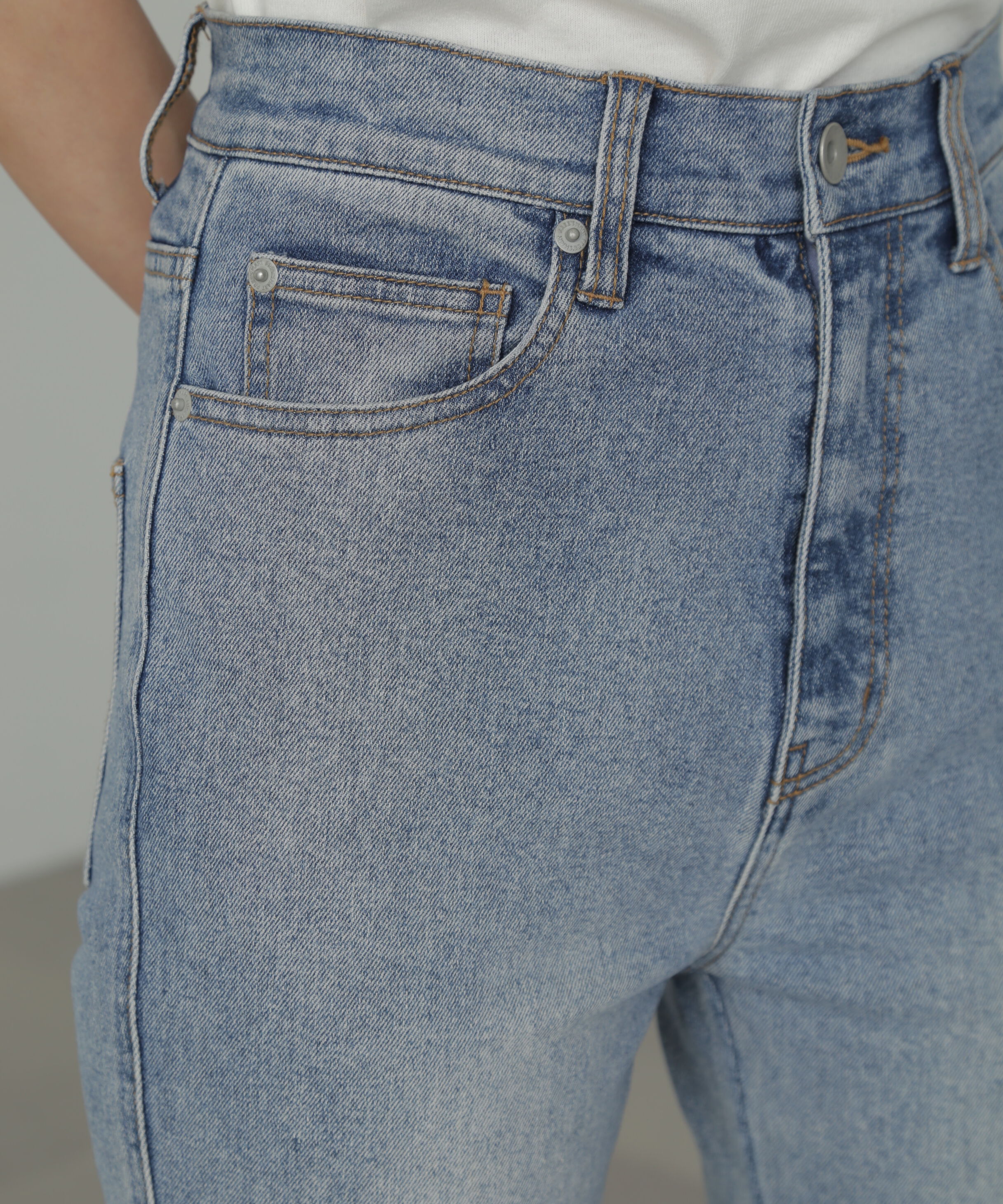  「[低身長サイズ/Sシリーズ]内スリットベルボトムデニムパンツ」|その他|