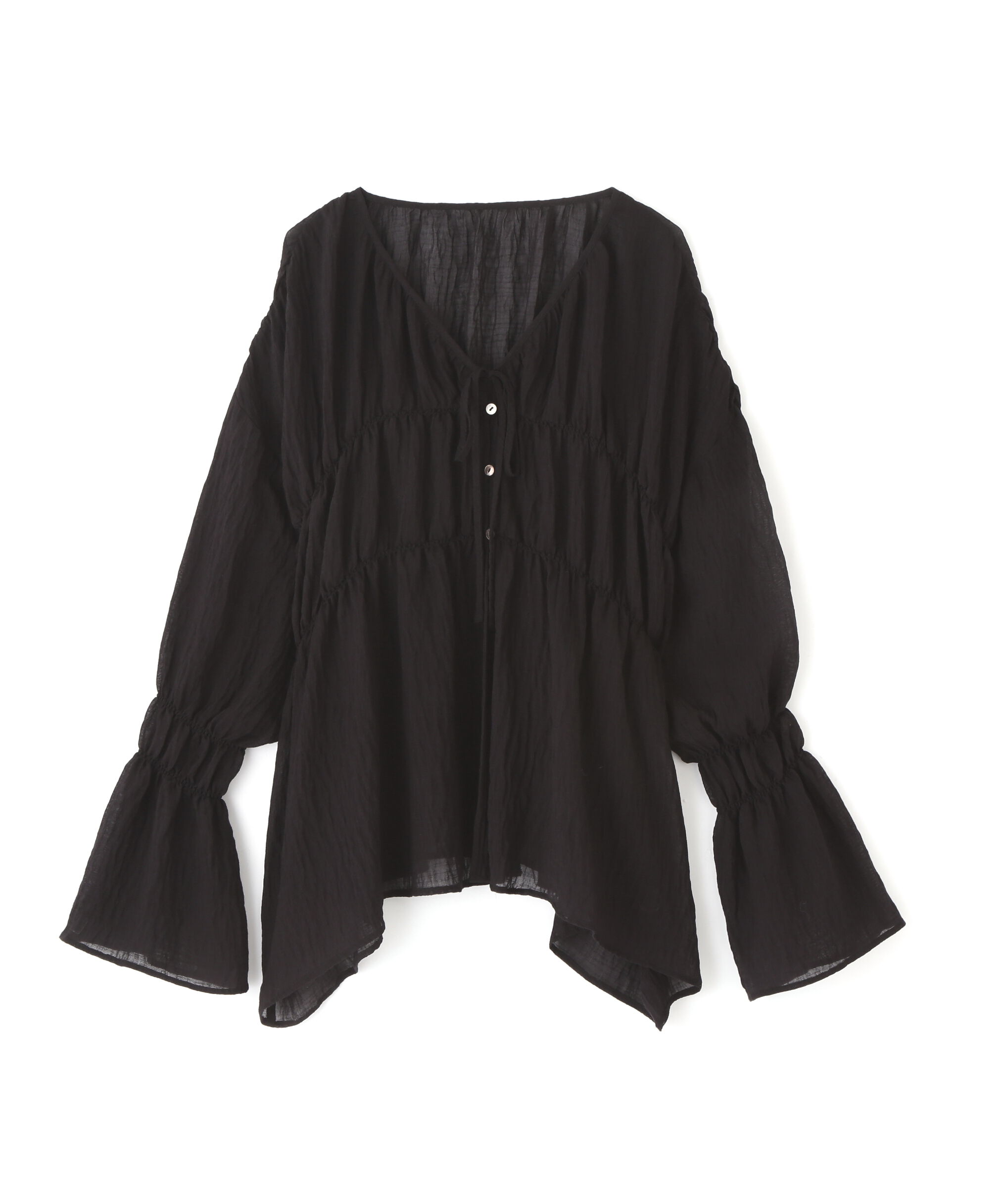  「シャーリングドロストチュニックブラウス」|シャツ・ブラウス|