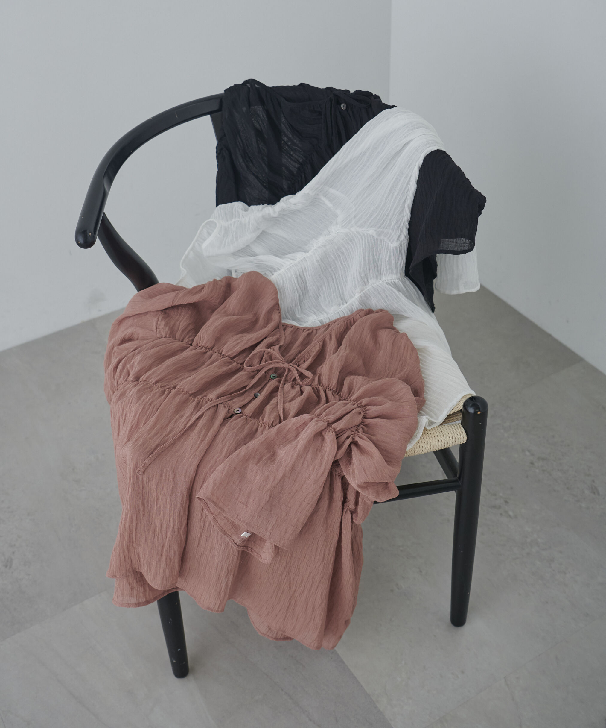  「シャーリングドロストチュニックブラウス」|シャツ・ブラウス|