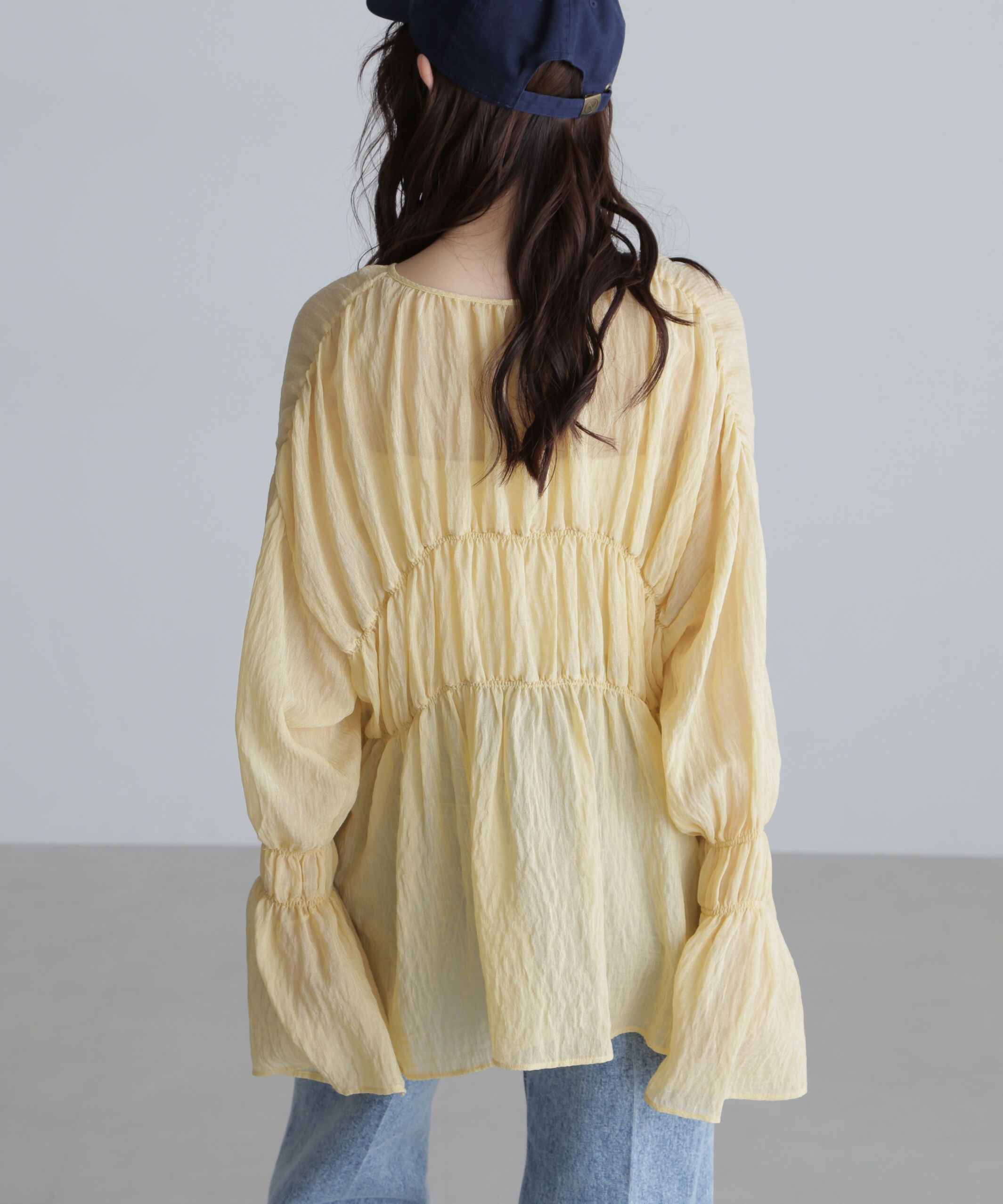  「シャーリングドロストチュニックブラウス」|シャツ・ブラウス|