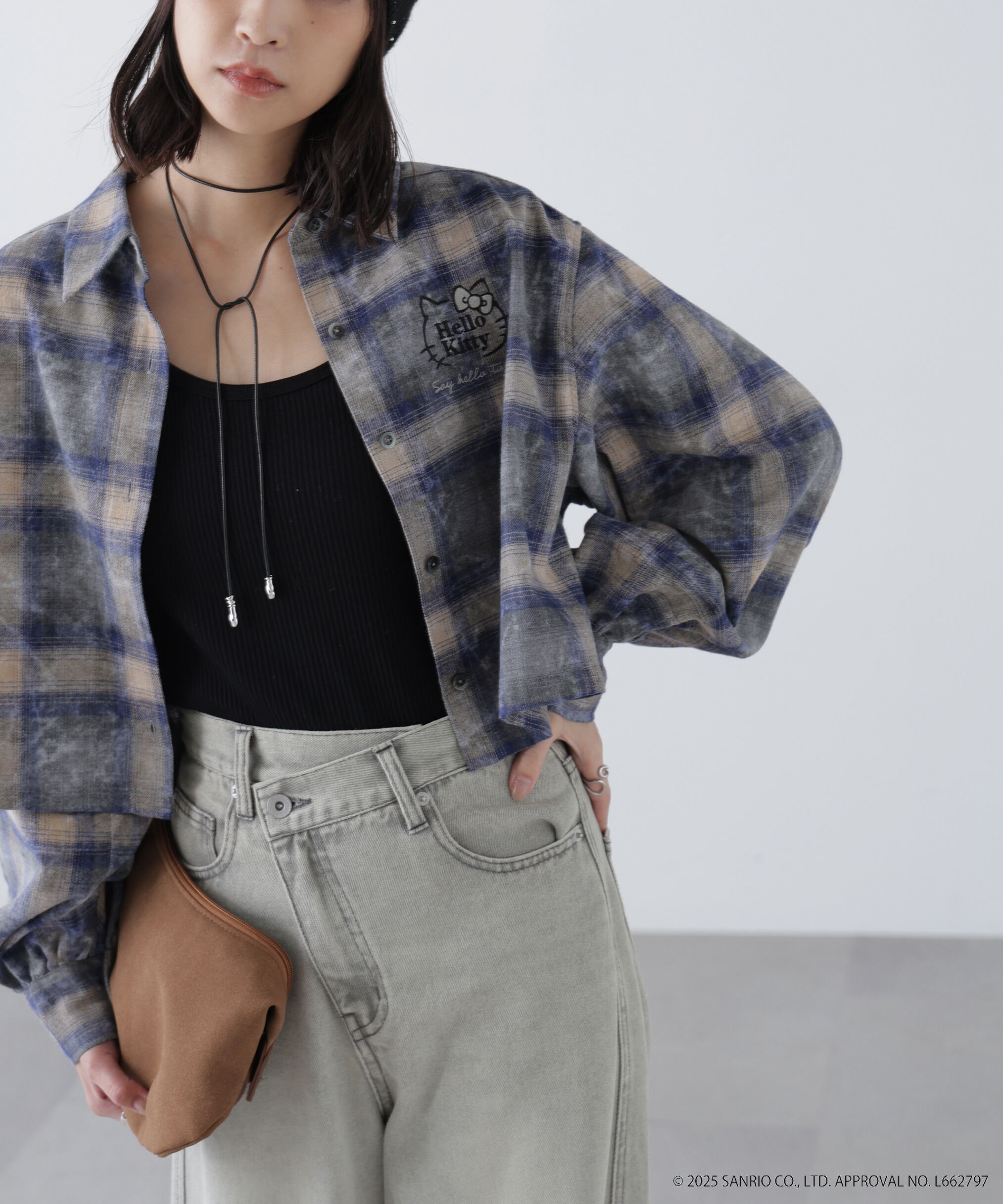  「サンリオキャラクターズコラボ CHECK SHIRT チェックシャツ」|シャツ・ブラウス|