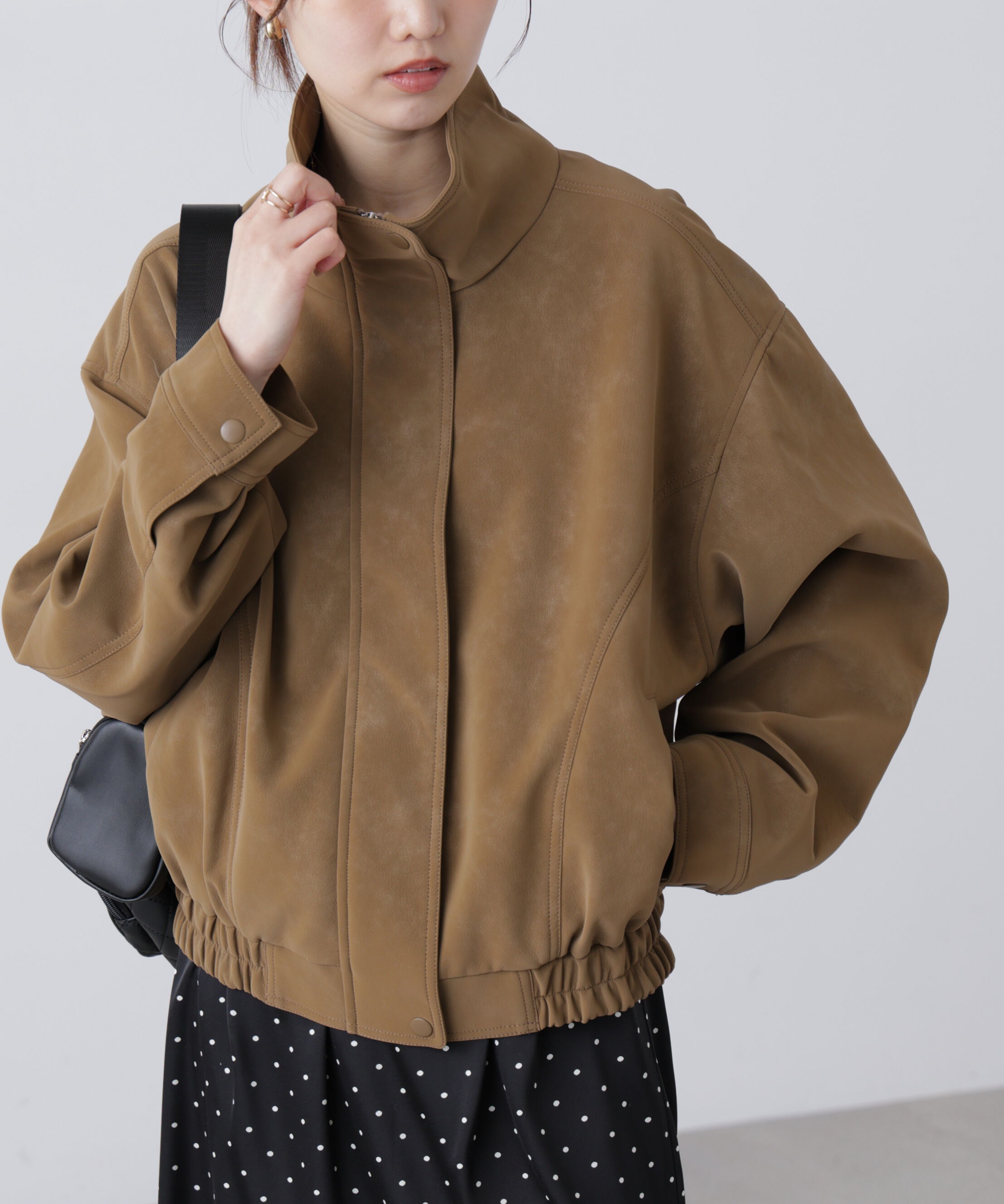  「スタンド合皮ブルゾン」|ブルゾン・スタジャン|