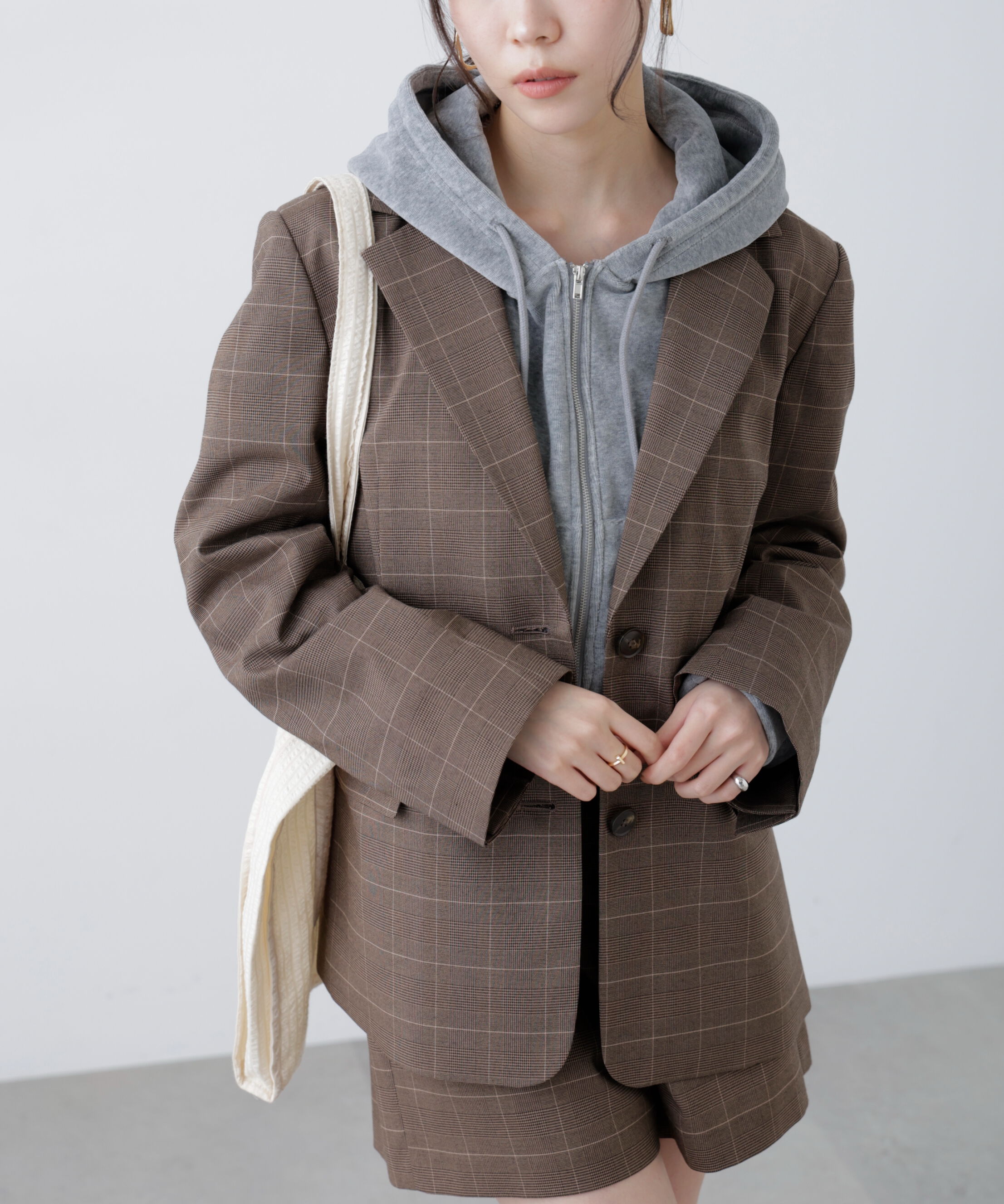  「〈セットアップ対応〉オーバーサイズシングルジャケット」|その他|ブラウングレ 1