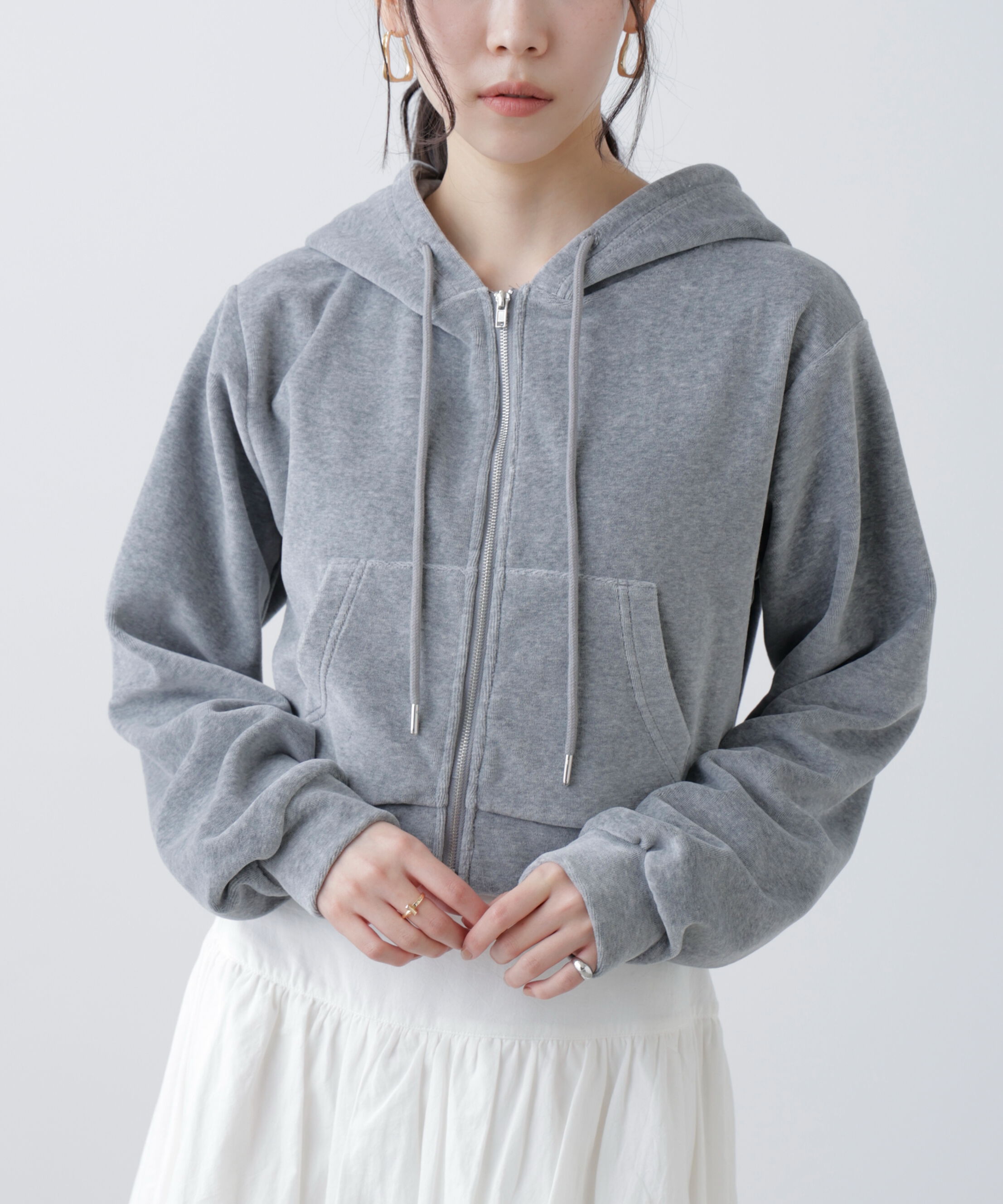  「Ｗジップベロアパーカー」|Tシャツ・カットソー|