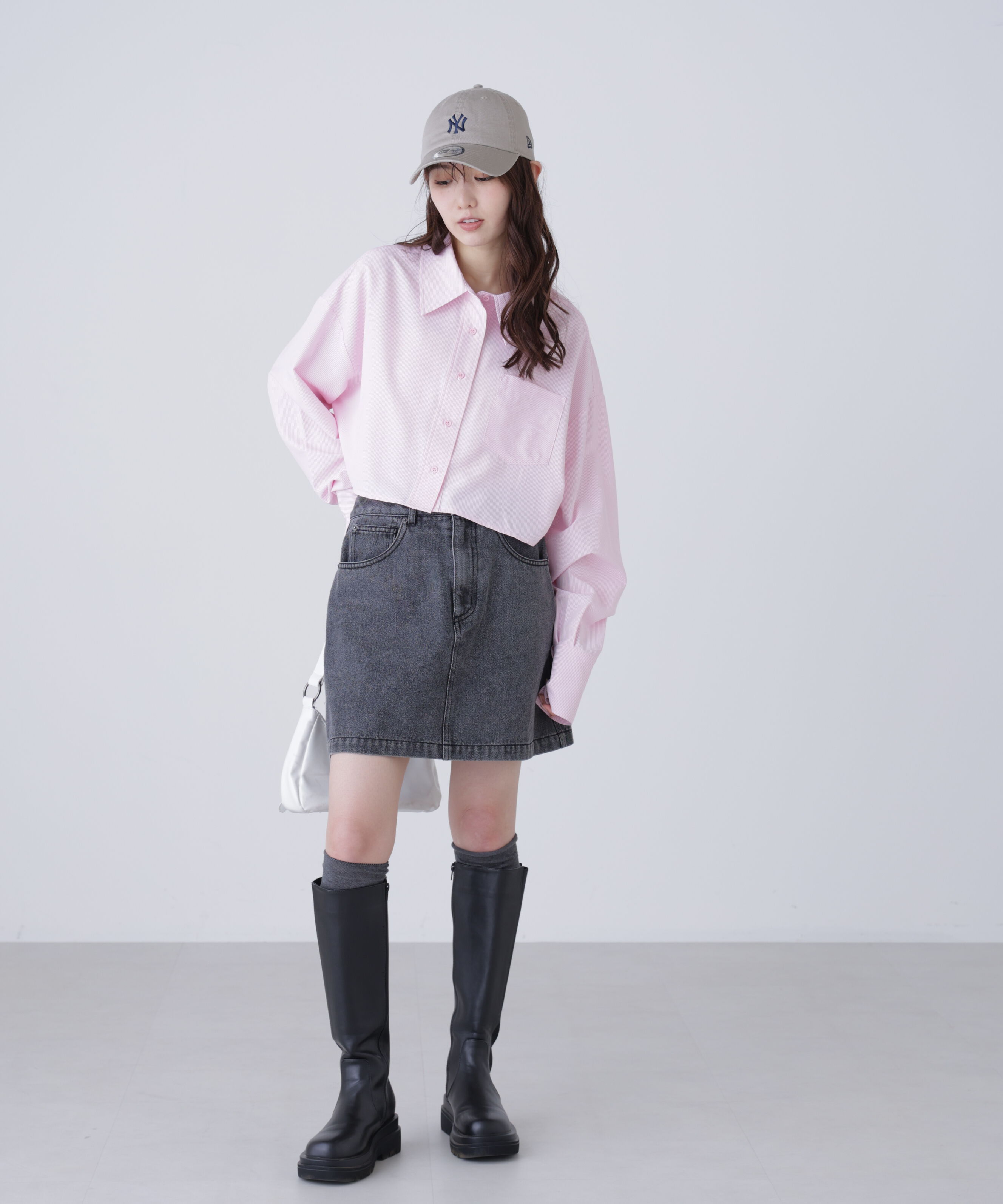  「バックレースアップショート丈シャツ」|シャツ・ブラウス|