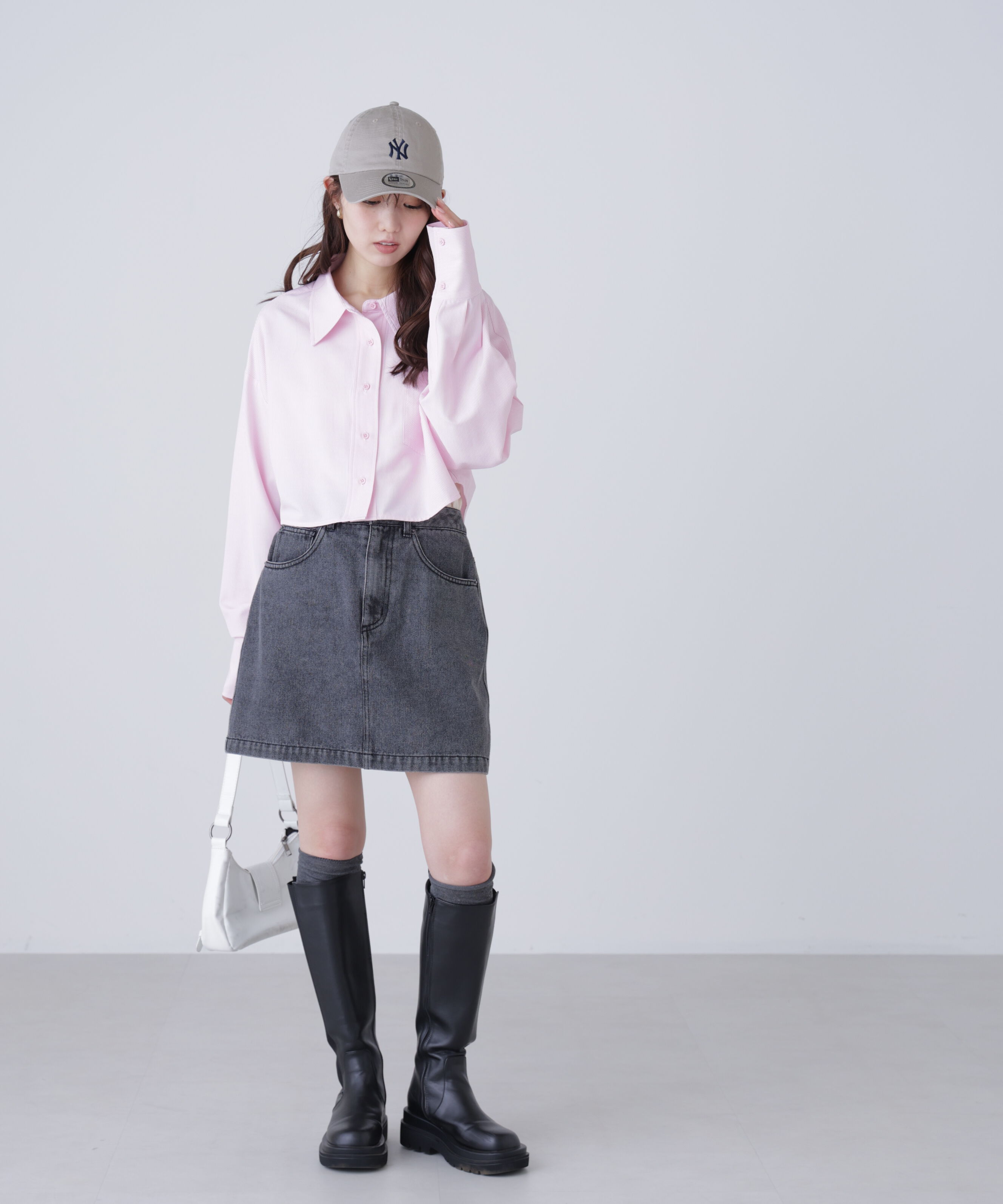  「バックレースアップショート丈シャツ」|シャツ・ブラウス|