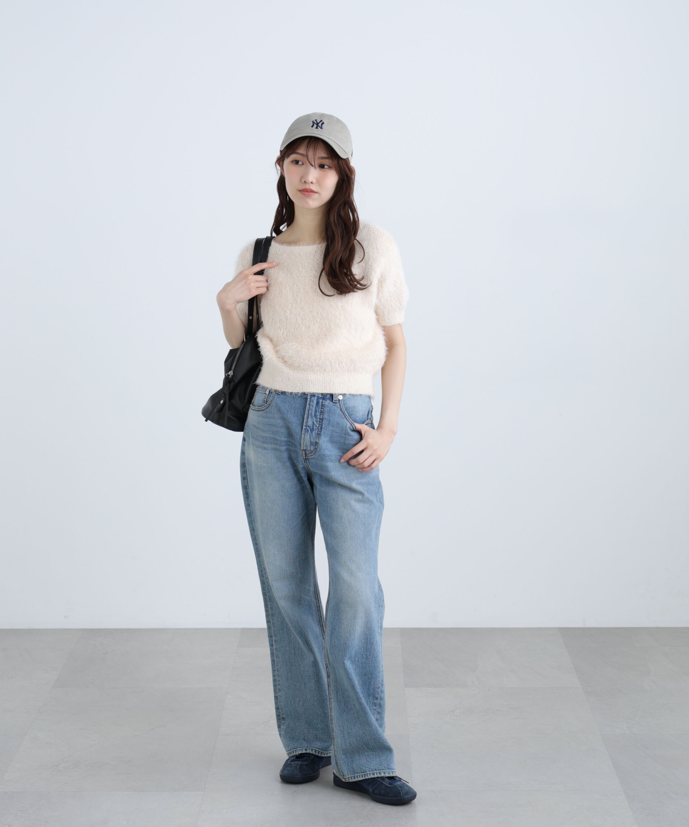  「前後2wayシャギー半袖ニット」|ニット・セーター|