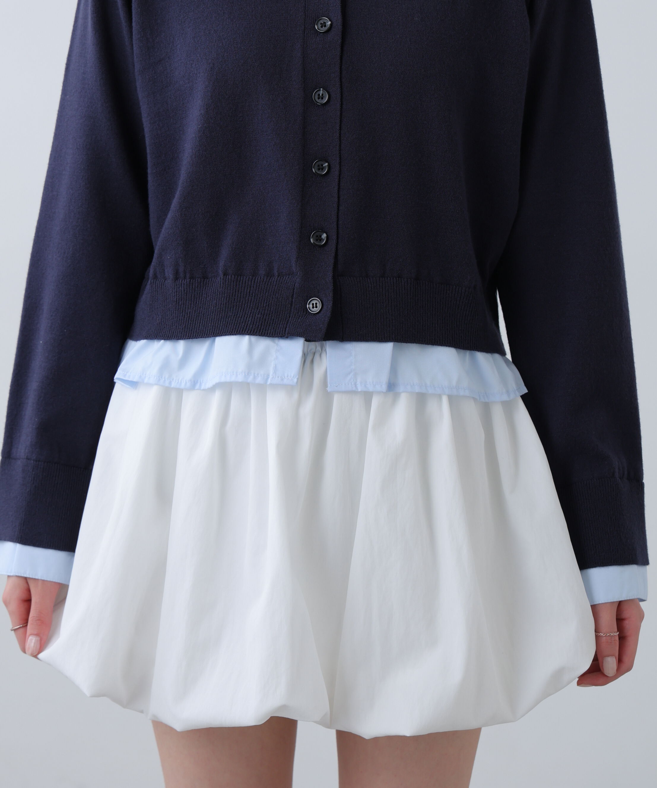  「シャツフェイクレイヤードポロカーディガン」|ニット・セーター|