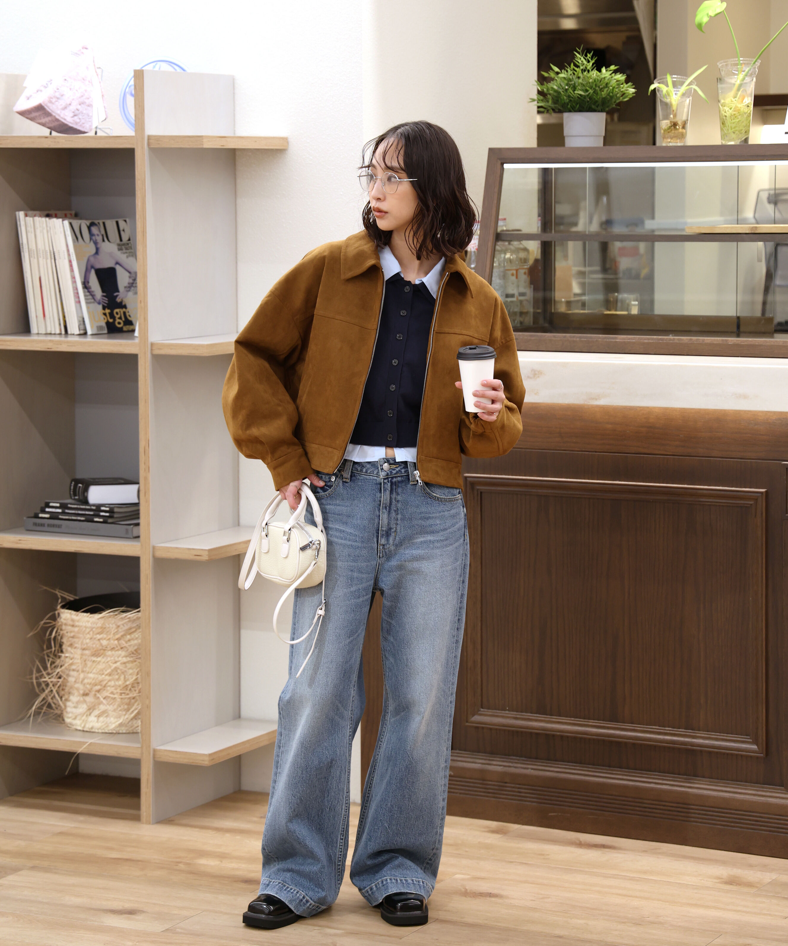  「シャツフェイクレイヤードポロカーディガン」|ニット・セーター|