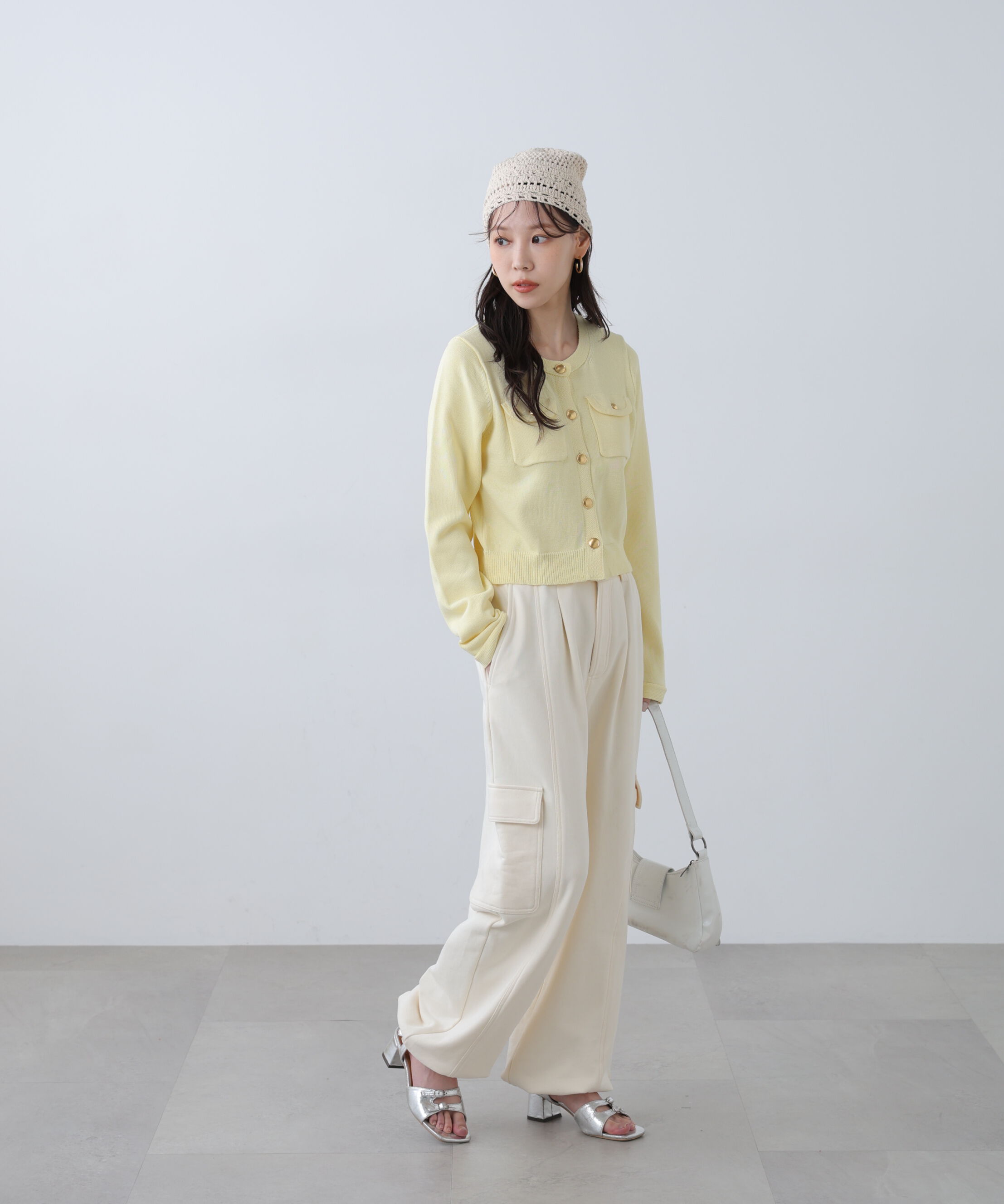  「フロントポケット金ボタンニットカーディガン」|ニット・セーター|