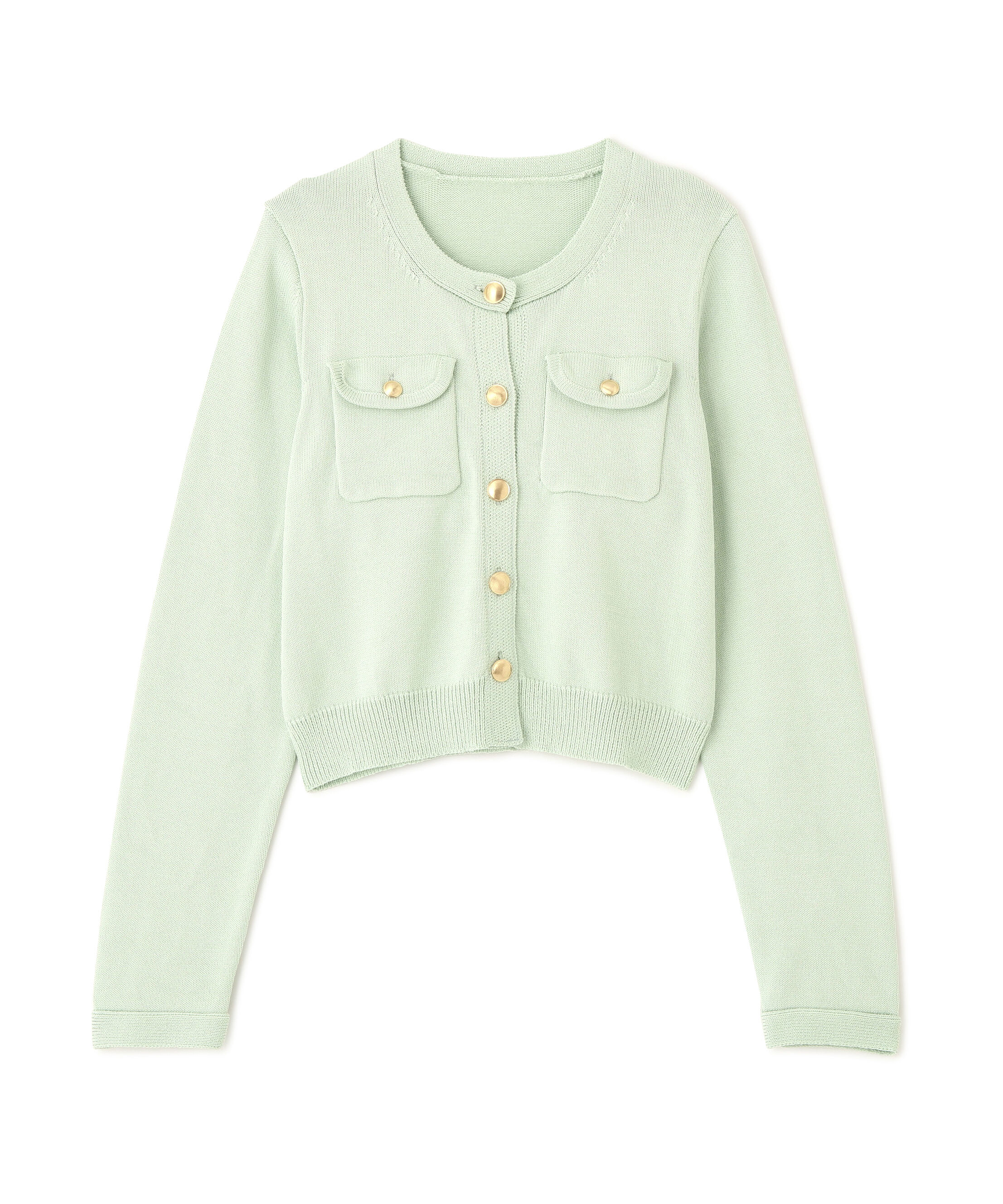  「フロントポケット金ボタンニットカーディガン」|ニット・セーター|