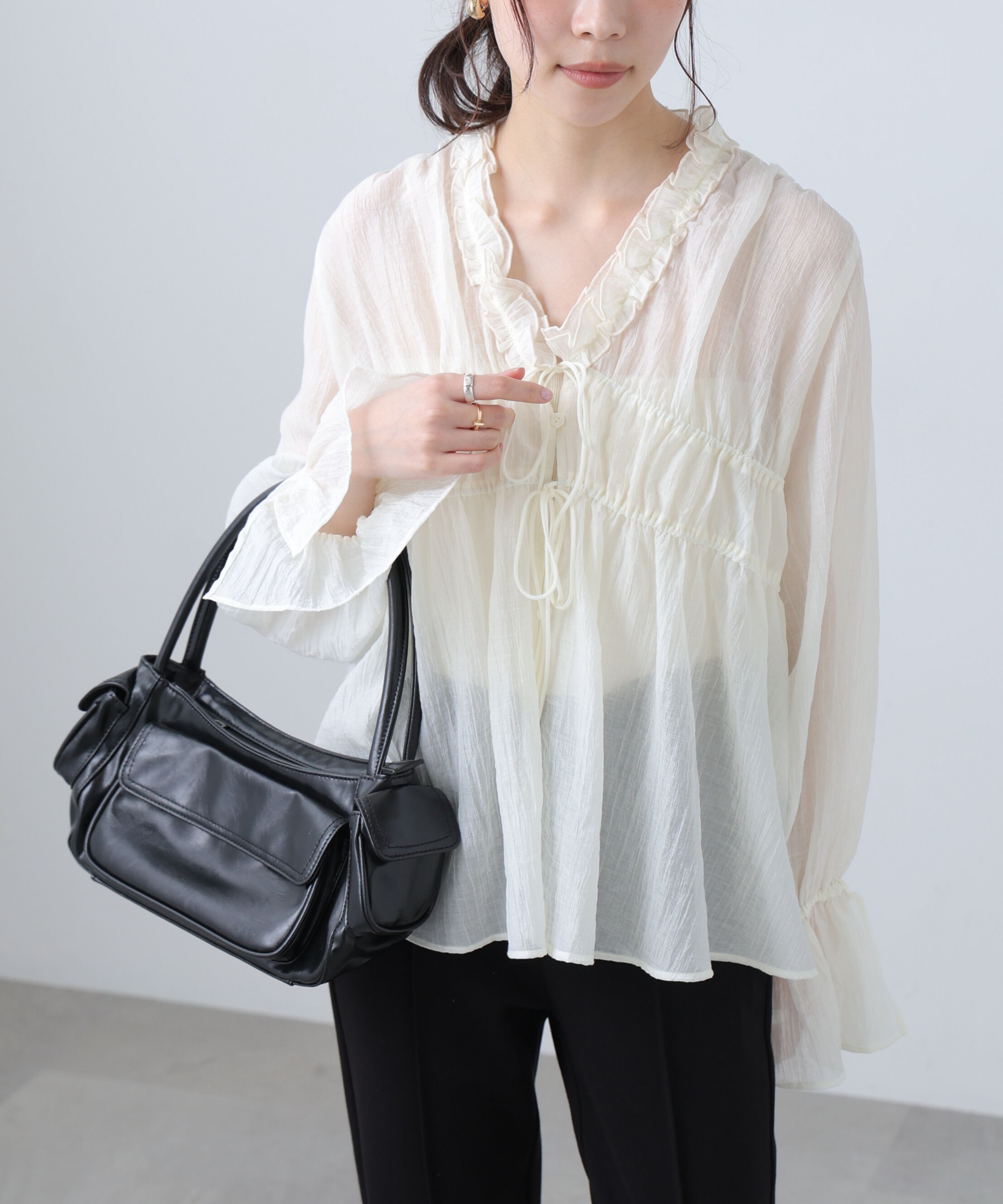  「シャーリングドロストブラウス」|シャツ・ブラウス|