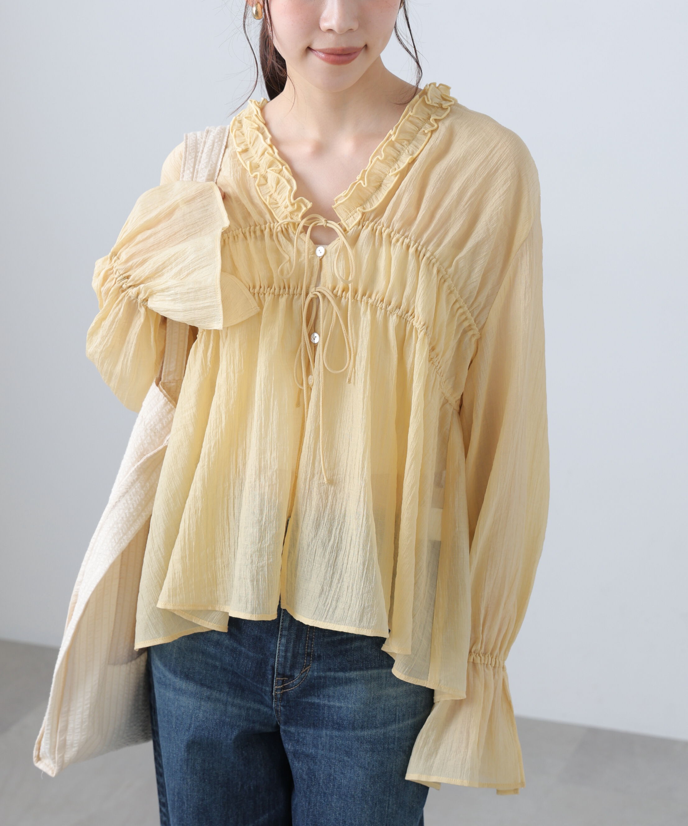  「シャーリングドロストブラウス」|シャツ・ブラウス|