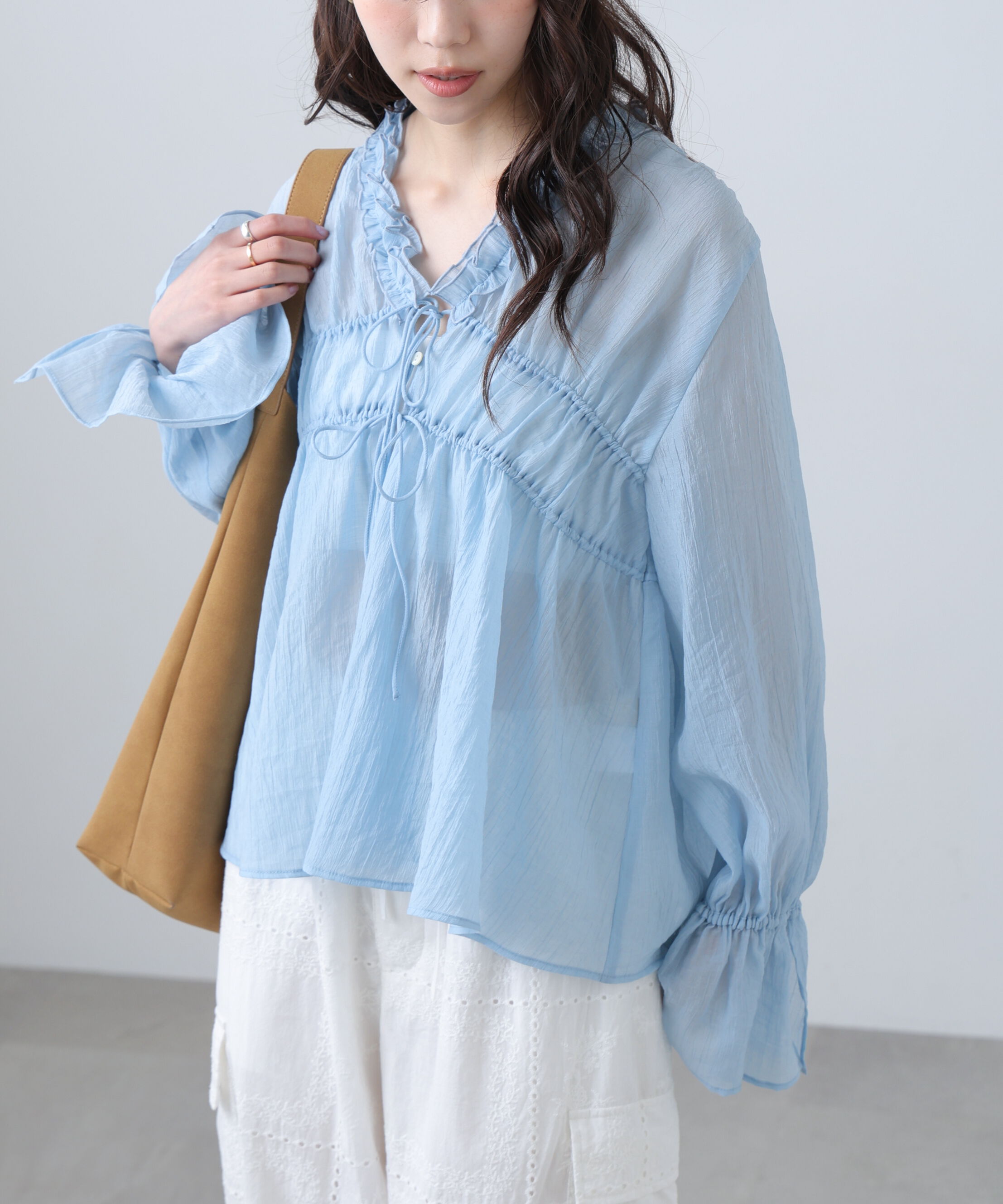  「シャーリングドロストブラウス」|シャツ・ブラウス|
