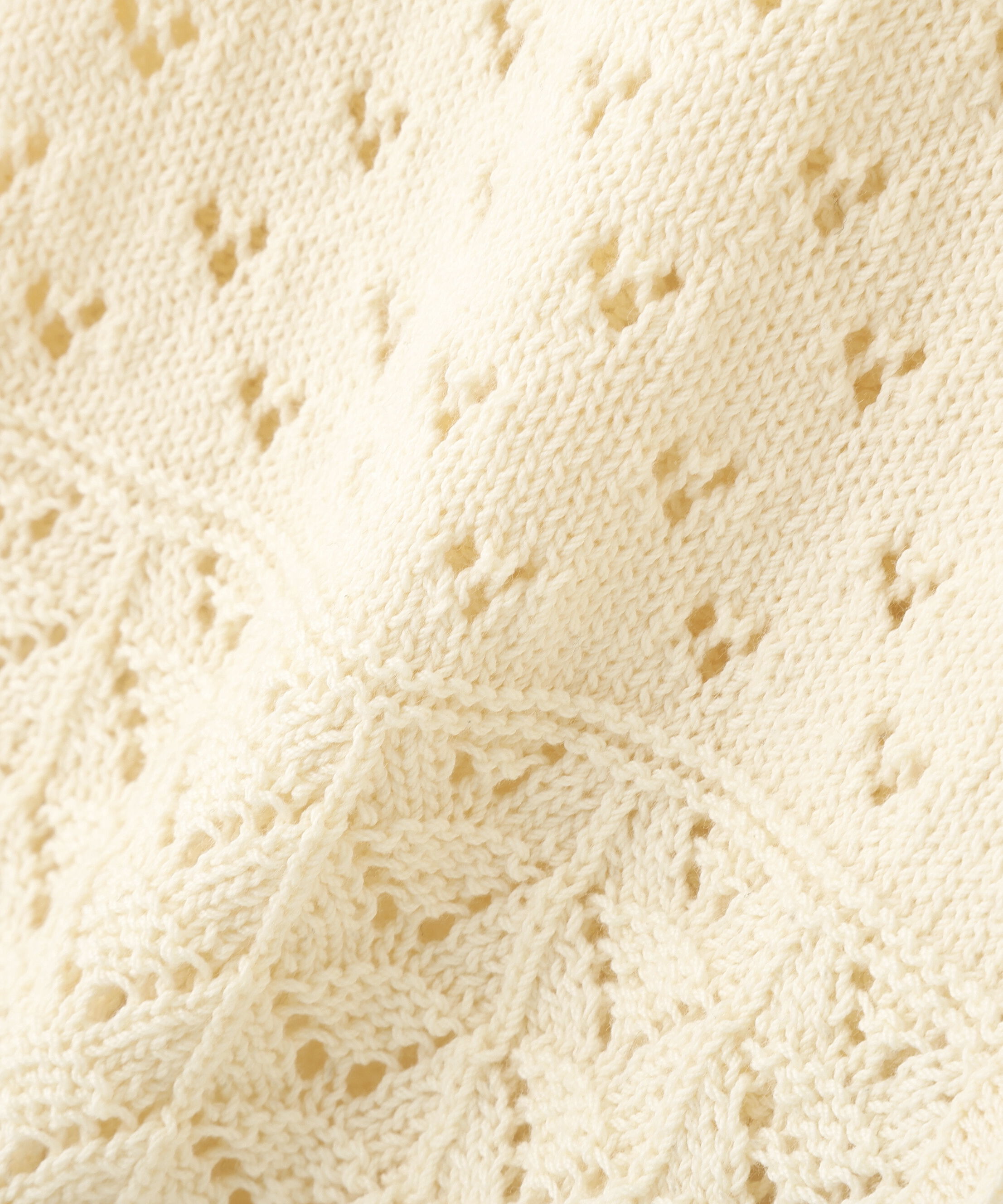  「透かし編み襟付きニットカーディガン」|ニット・セーター|