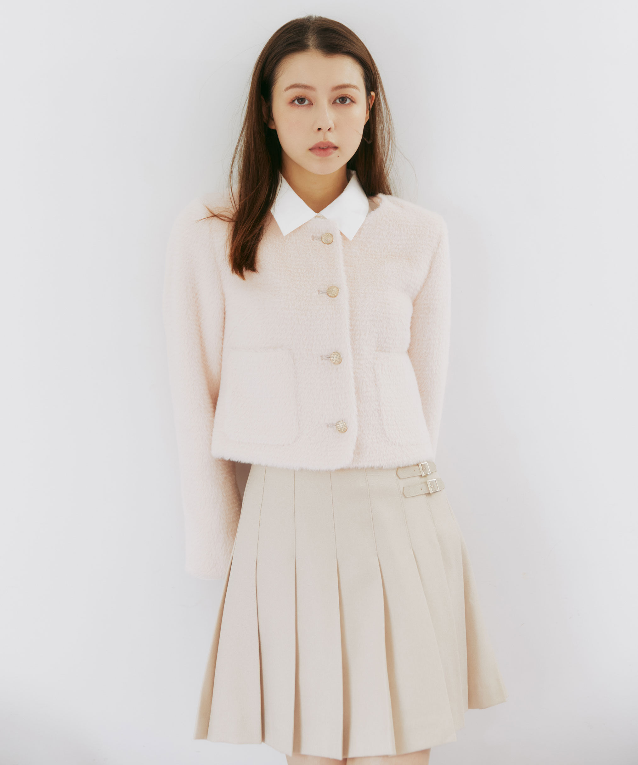  「サイドベルトプリーツミニスカート」|スカート|