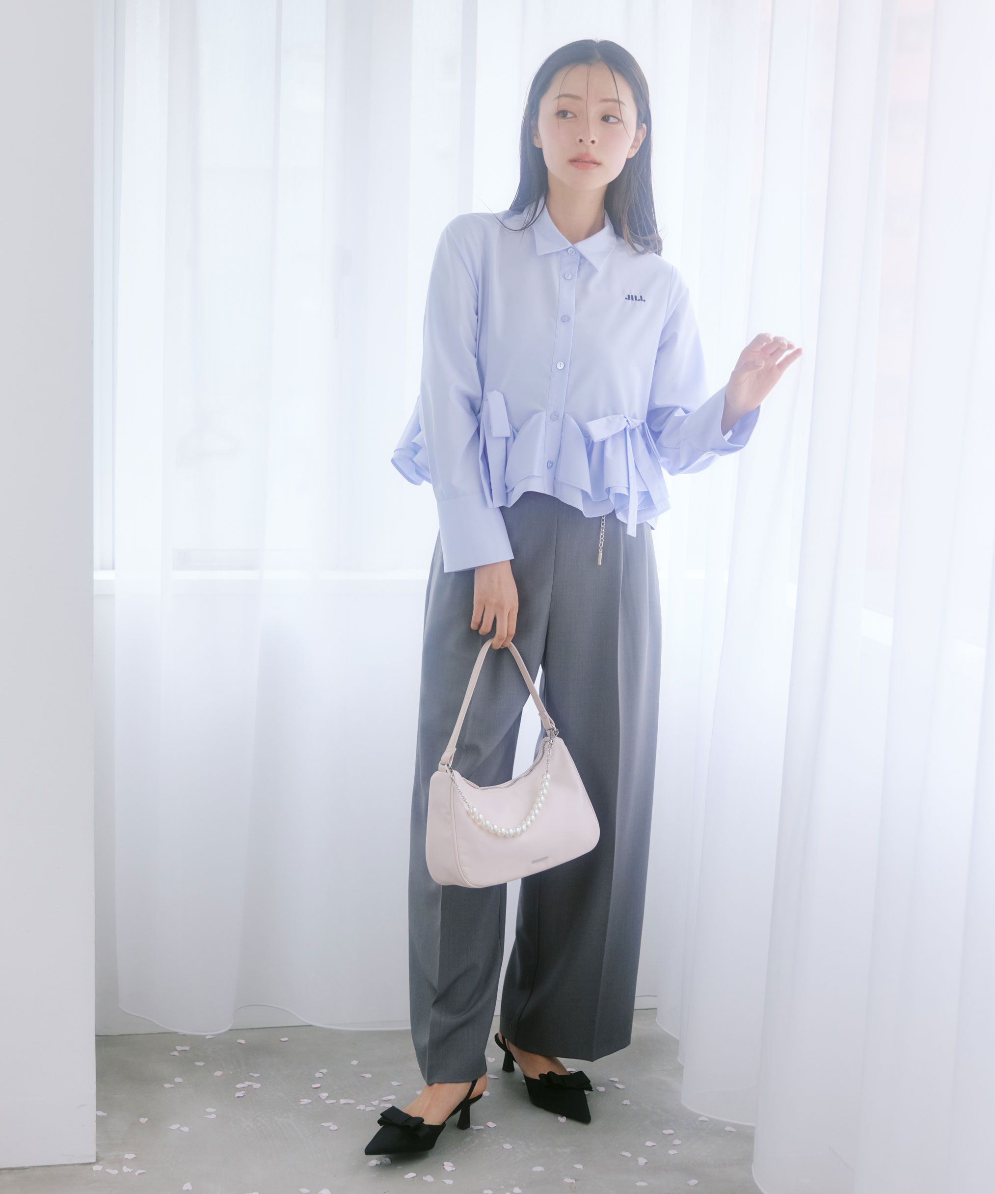  「チェーンベルトタックワイドパンツ」|その他|