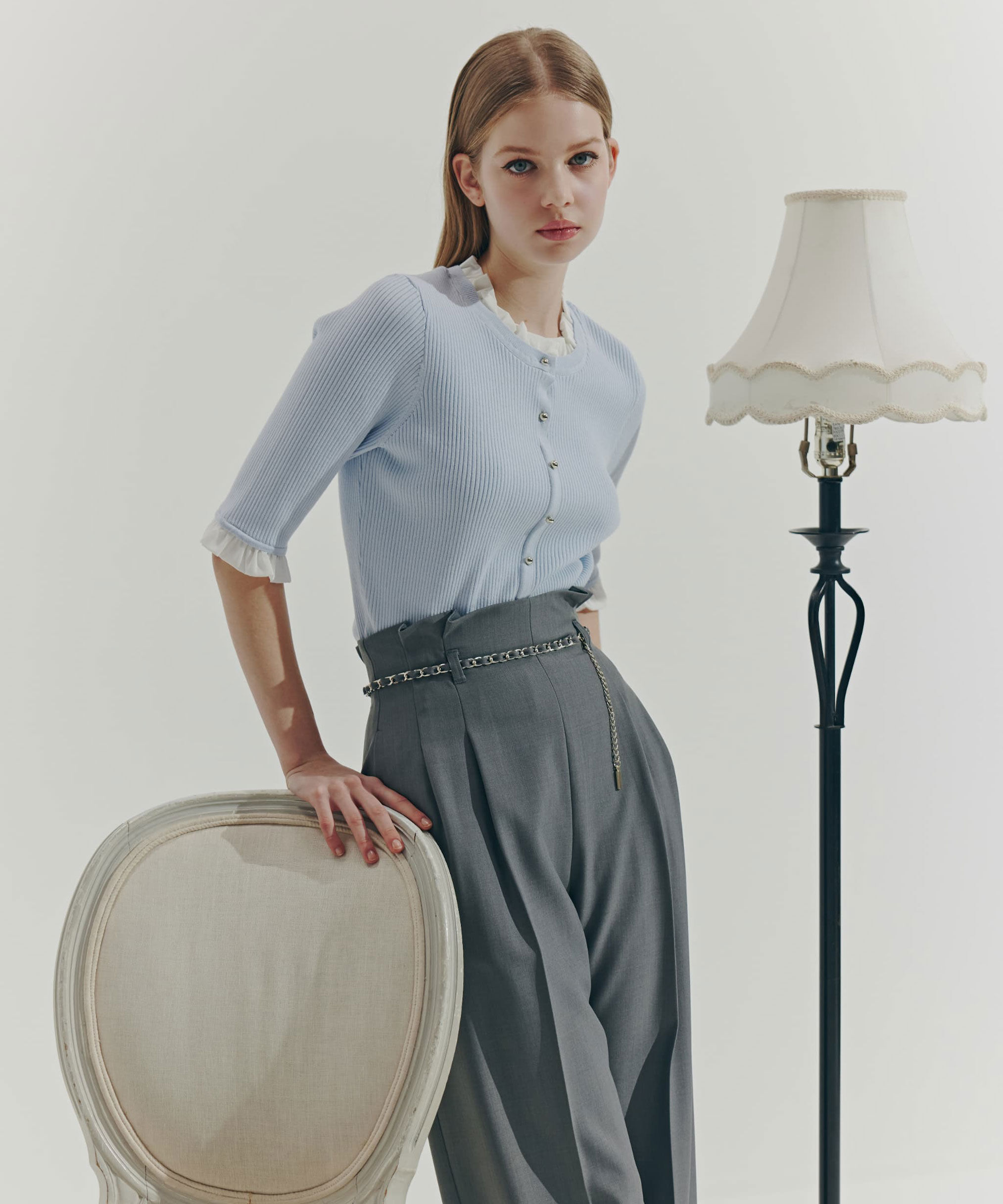  「チェーンベルトタックワイドパンツ」|その他|