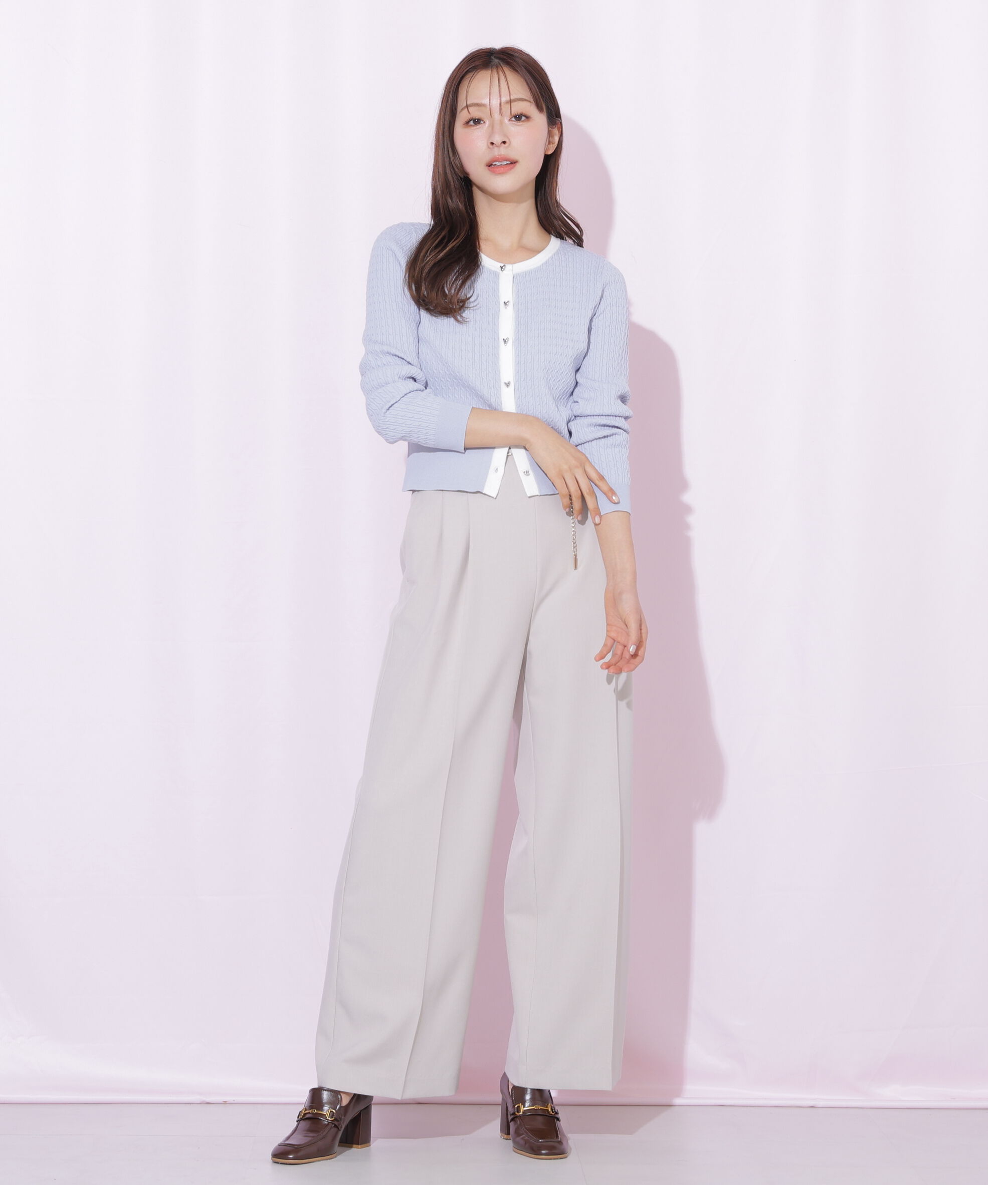  「チェーンベルトタックワイドパンツ」|その他|