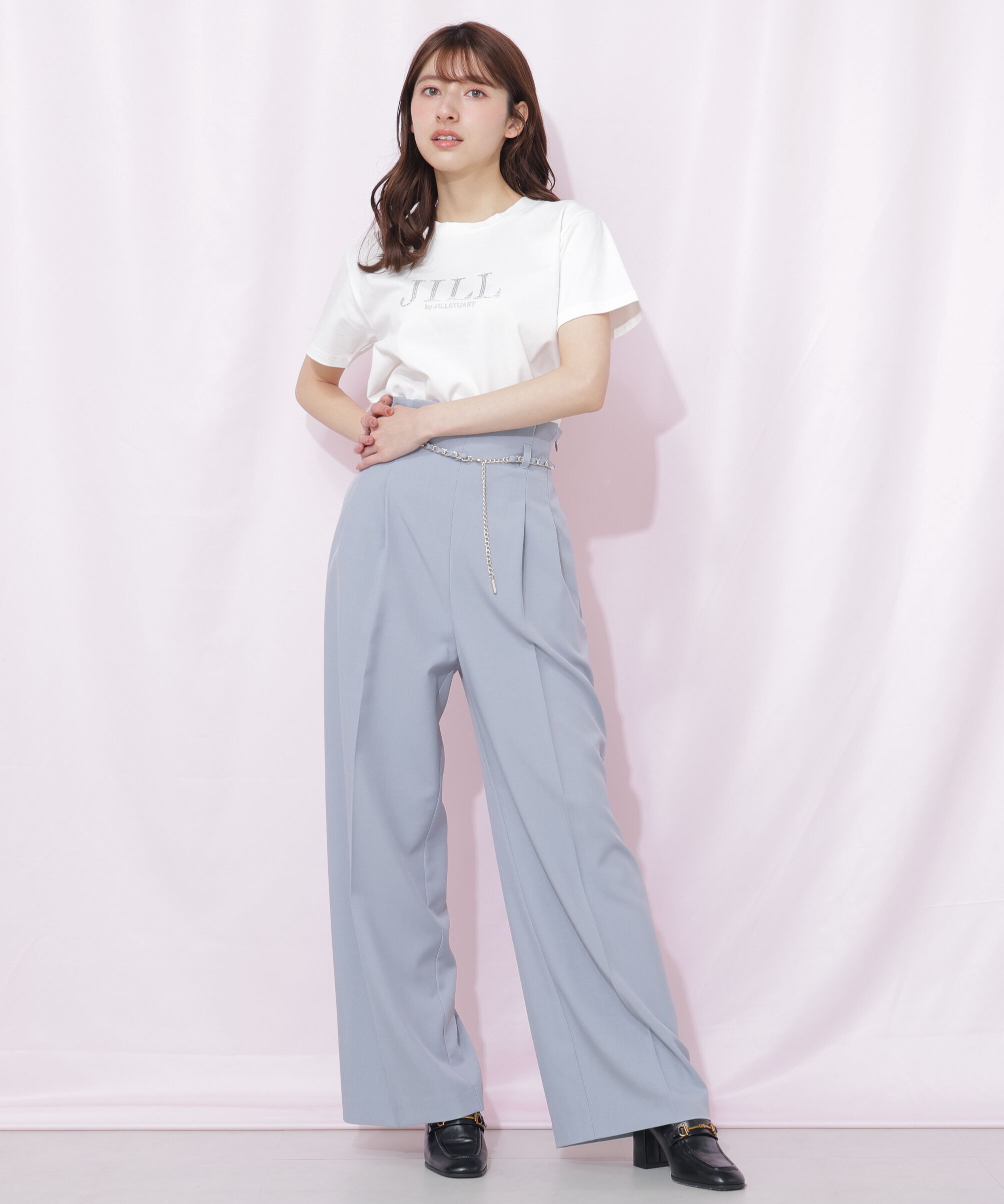  「チェーンベルトタックワイドパンツ」|その他|