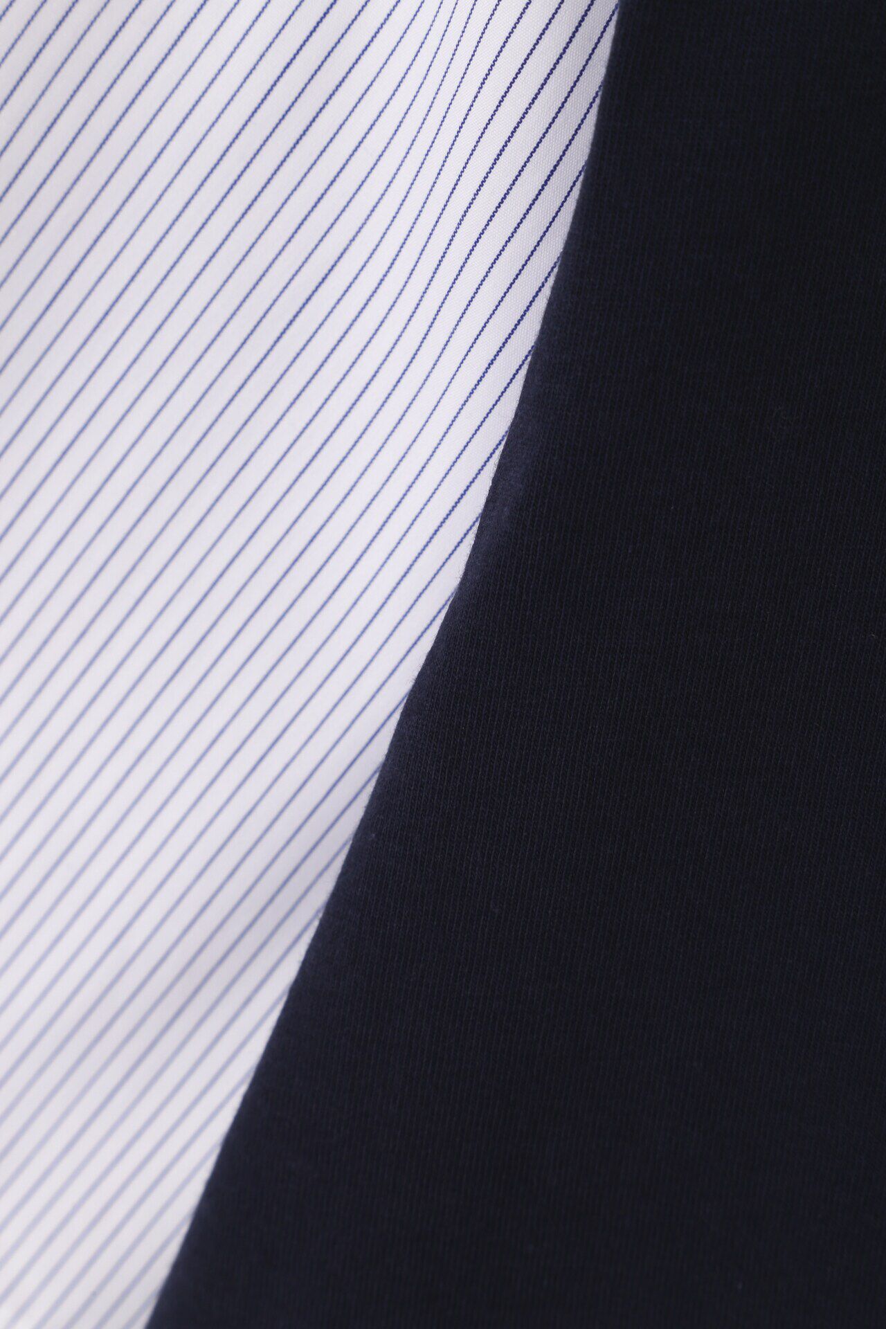  「◆ストライプ布帛コンビＴシャツ」|Tシャツ・カットソー|