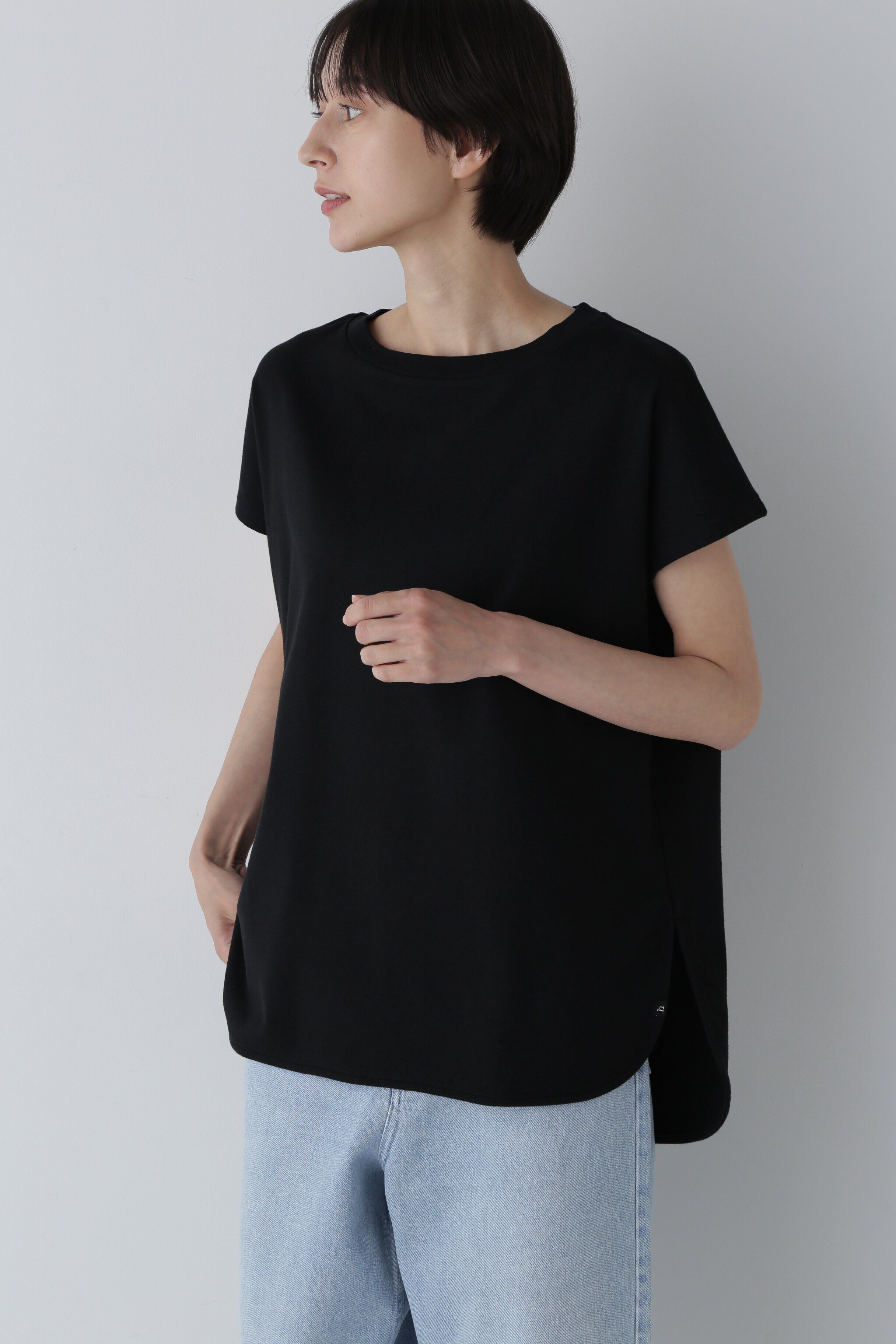  「◆フレンチスリーブ天竺Ｔシャツ」|Tシャツ・カットソー|ブラック