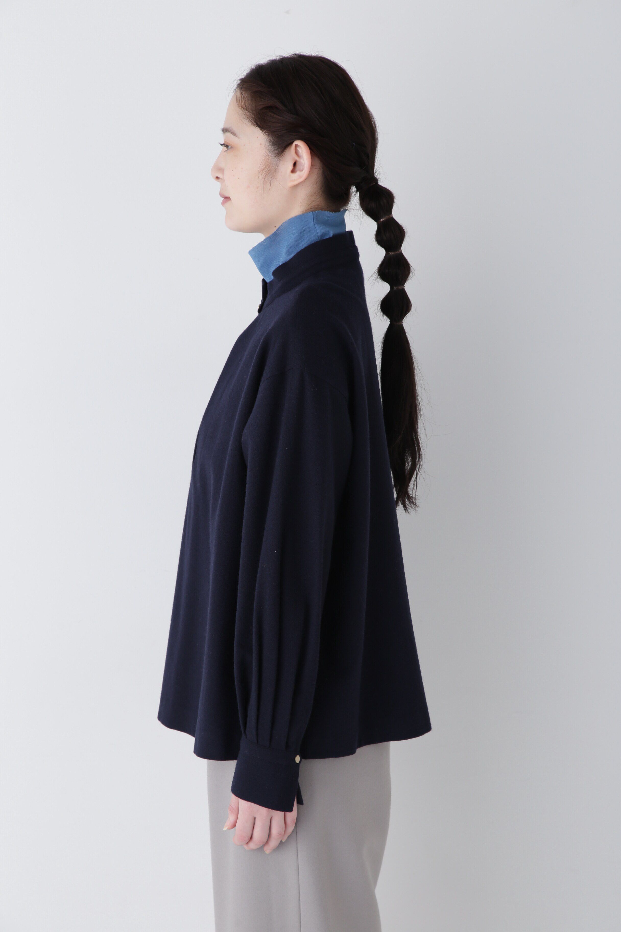  「◆セミ梳毛ツイルブラウス」|シャツ・ブラウス|