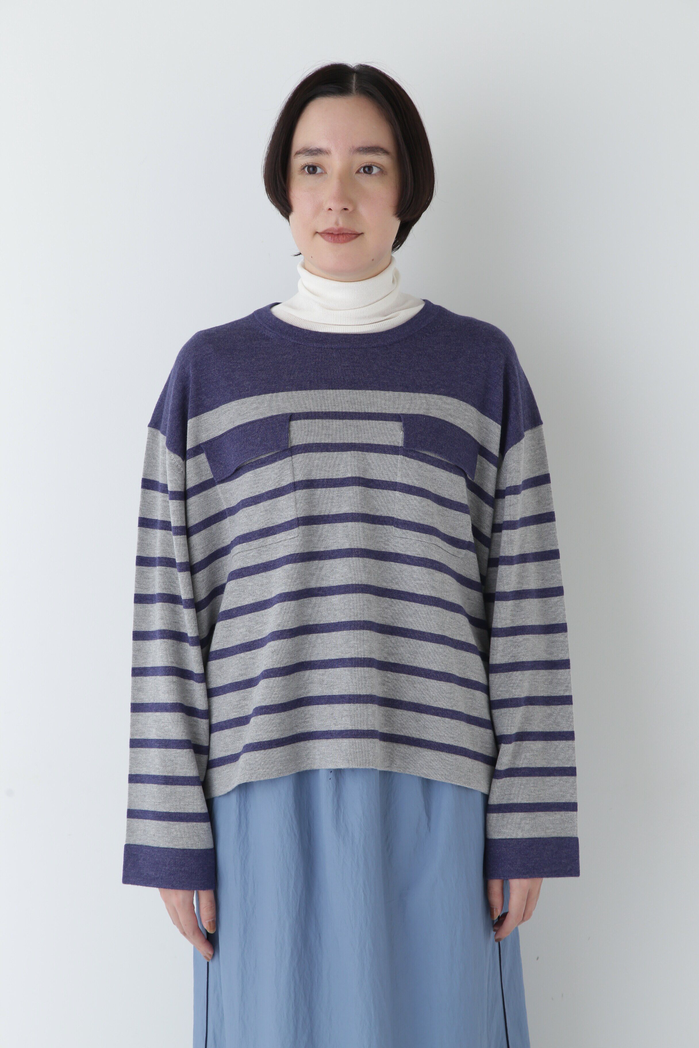  「◆【ウォッシャブル】梳毛ボーダープルオーバー」|ニット・セーター|