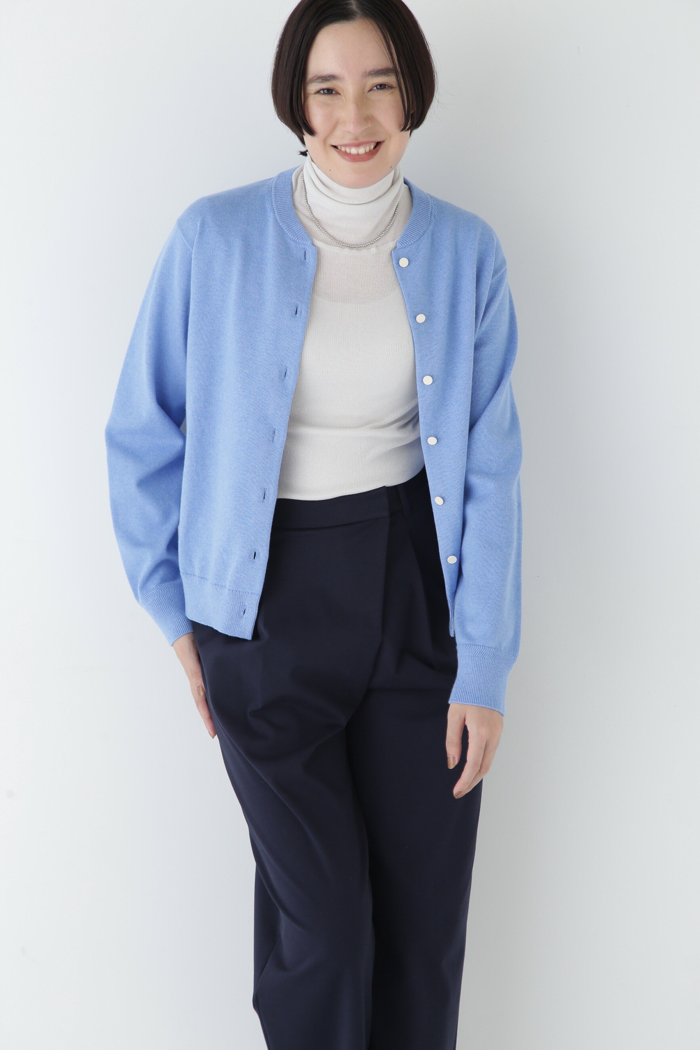  「◆【ウォッシャブル】コットンカシミヤ クルーネックカーディガン」|ニット・セーター|