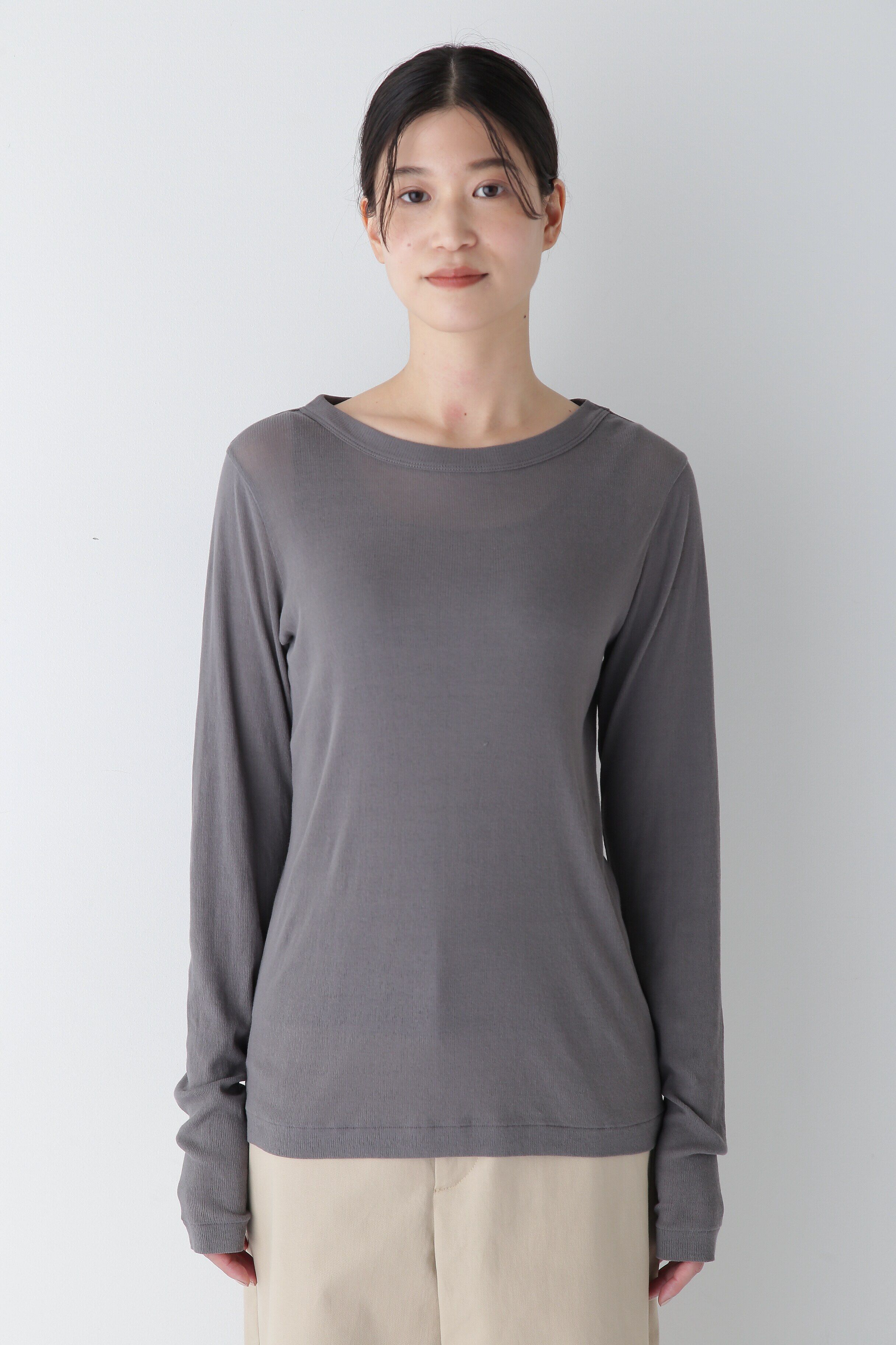  「◆シアークループルオーバー」|Tシャツ・カットソー|チャコール1